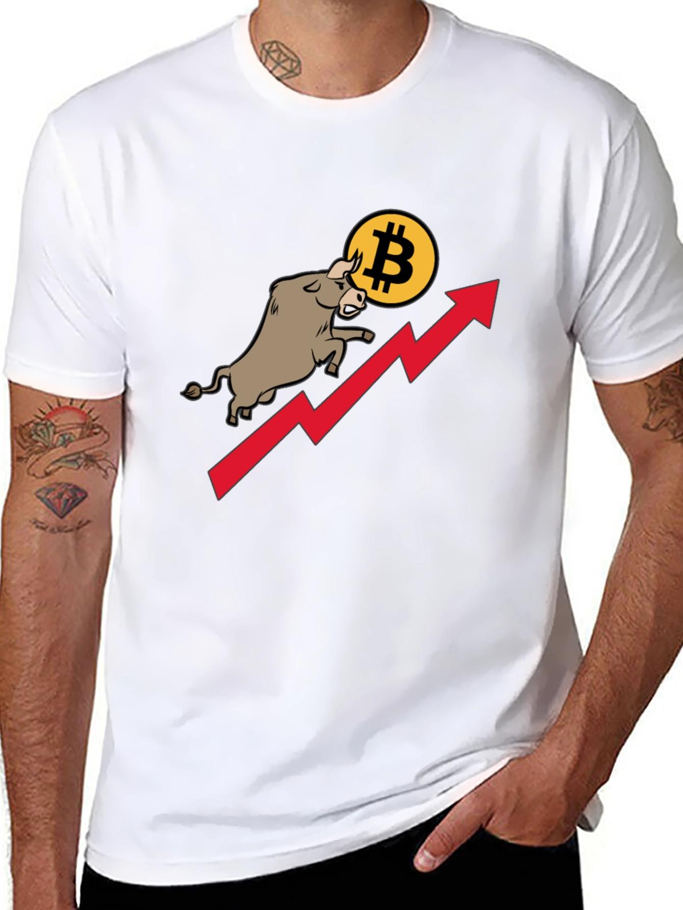 Black Bitcoin Bull Run Black T-Shirt view 8