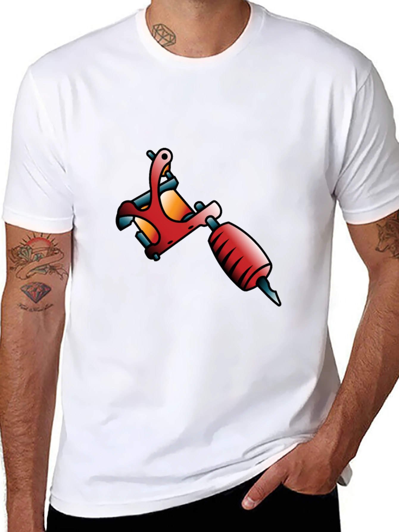 Black Tattoo Machine Graphic Tee - Classic Cool view 8