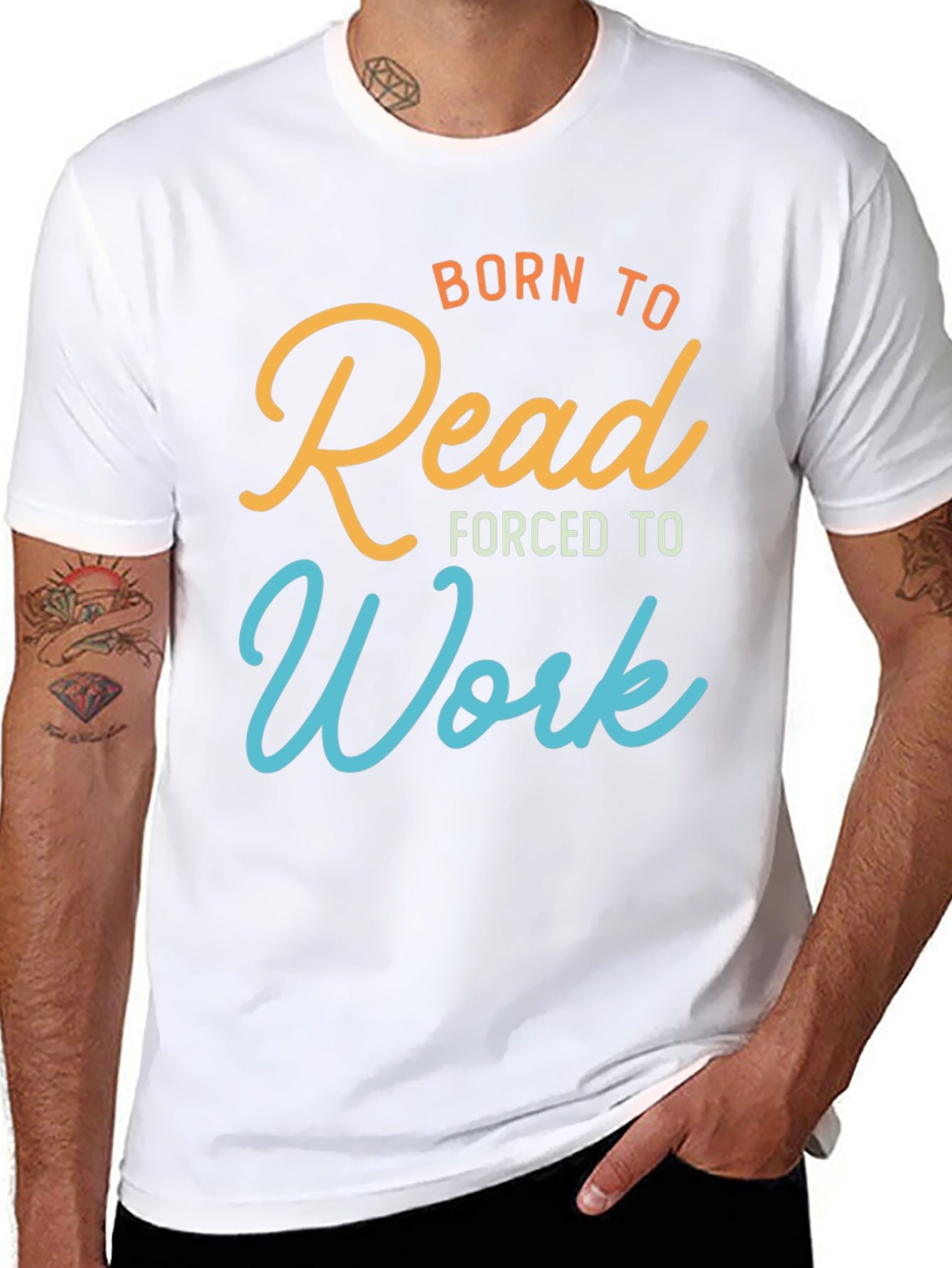 Black Born to Read T-Shirt Funny Book Lover Tee view 8