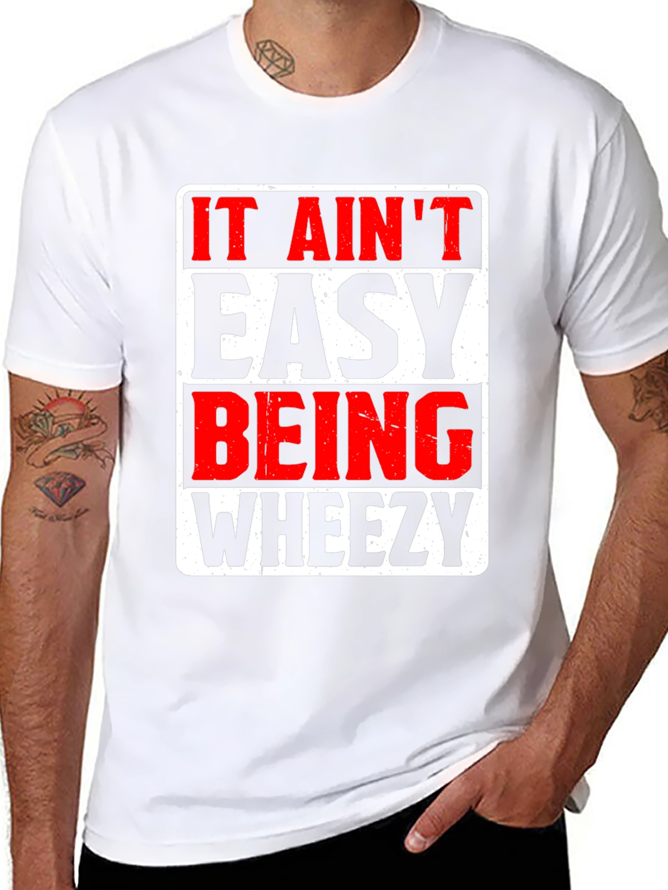 Black It Ain't Easy Being Wheezy Graphic T-Shirt view 8