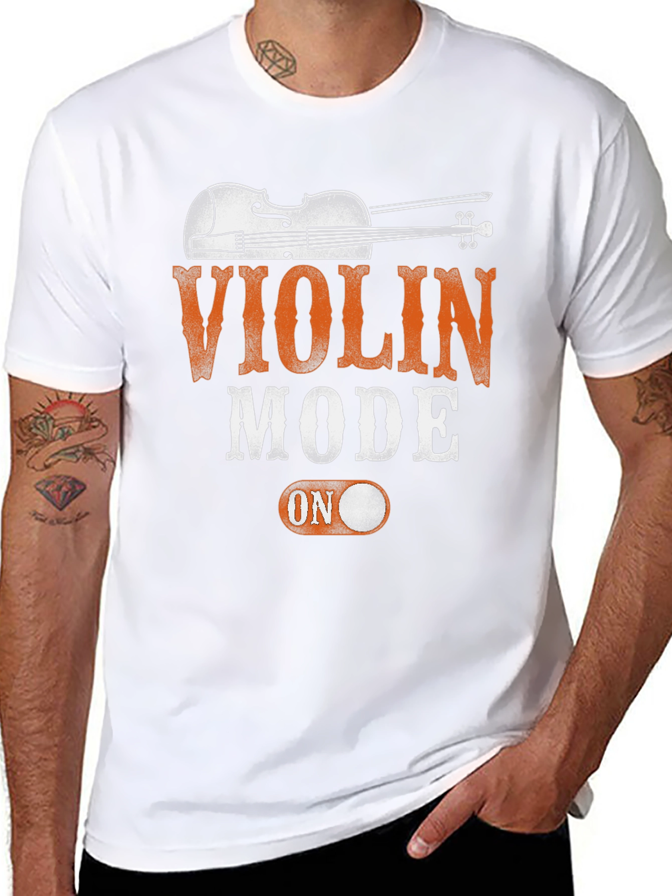 Black Violin Mode On T-Shirt - Music Lover Tee view 8