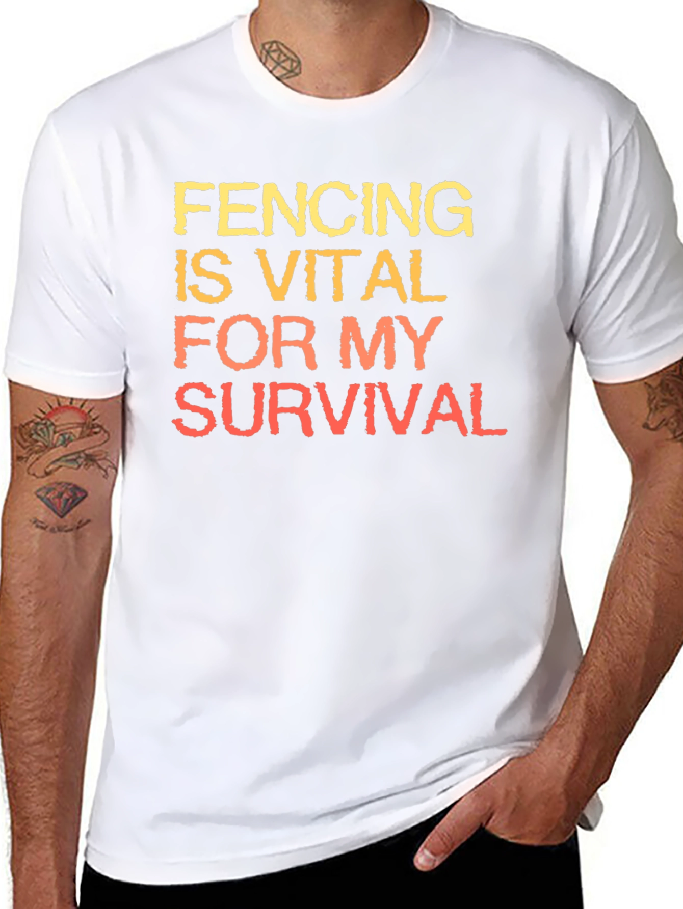 Black Fencing is Vital T-Shirt view 8