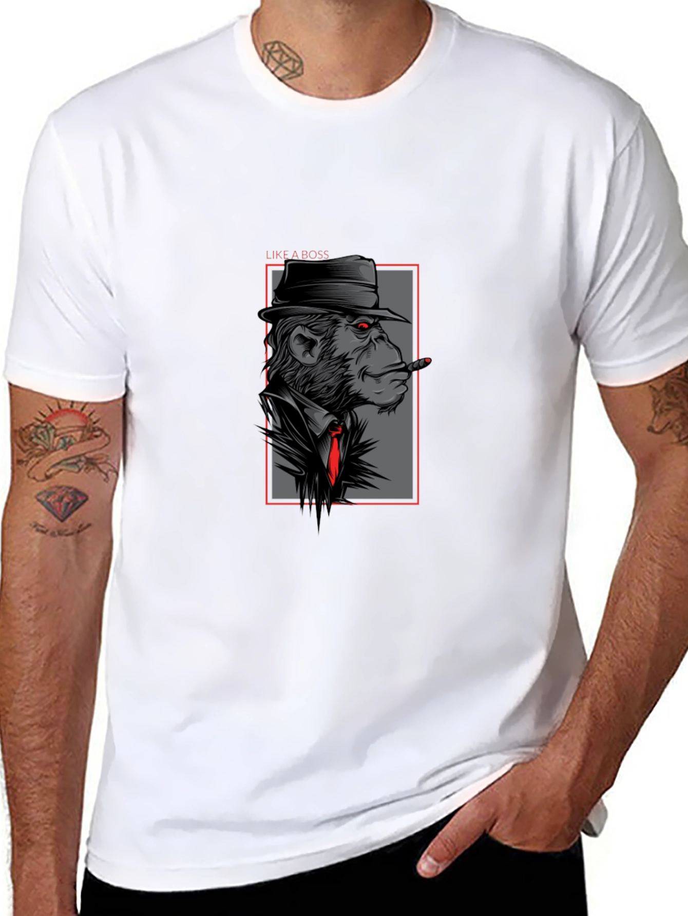 Black Monkey Mafia Boss Graphic T-Shirt view 8