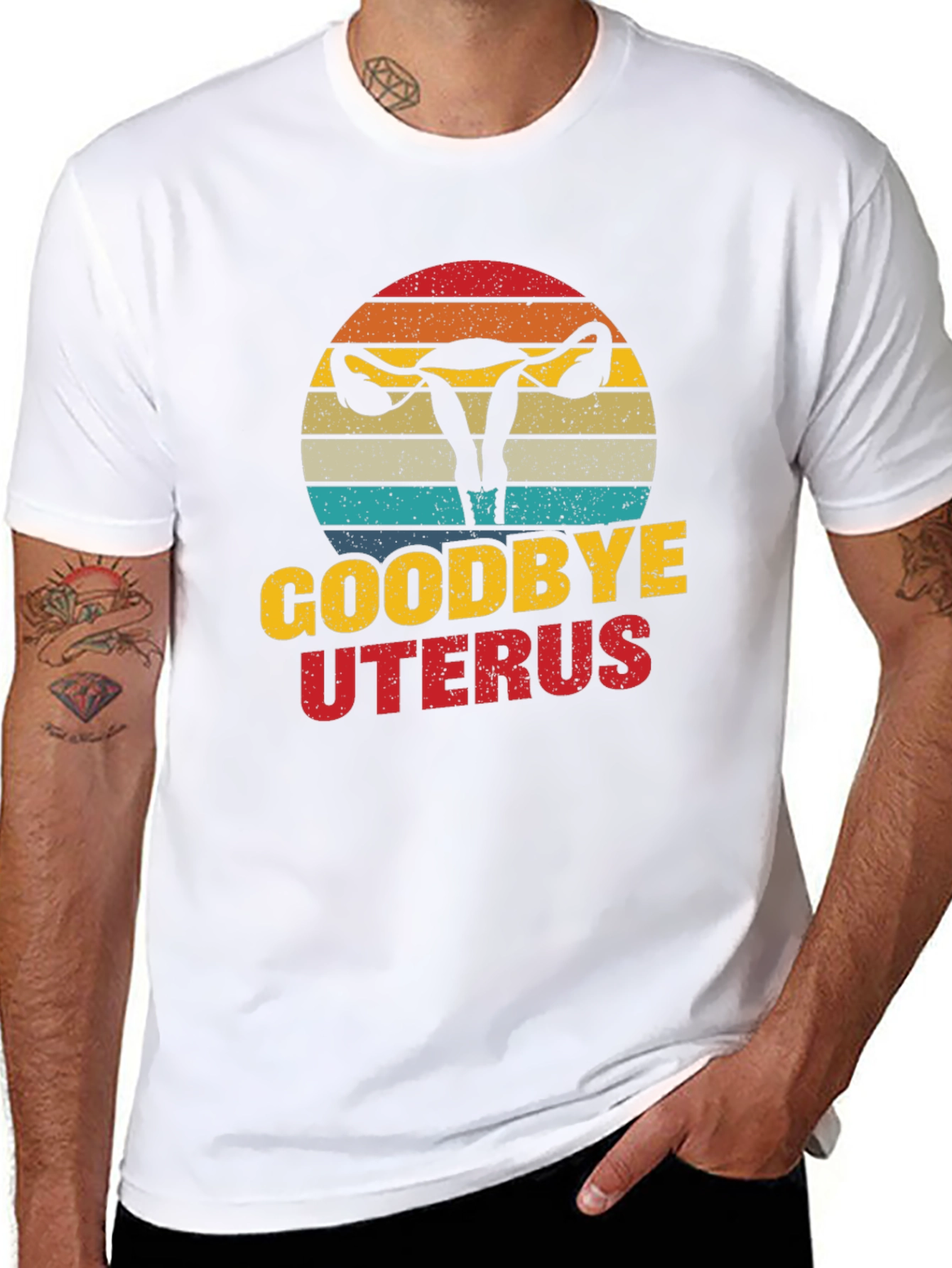 Black Goodbye Uterus Graphic T-Shirt Funny Hysterectomy Tee view 8
