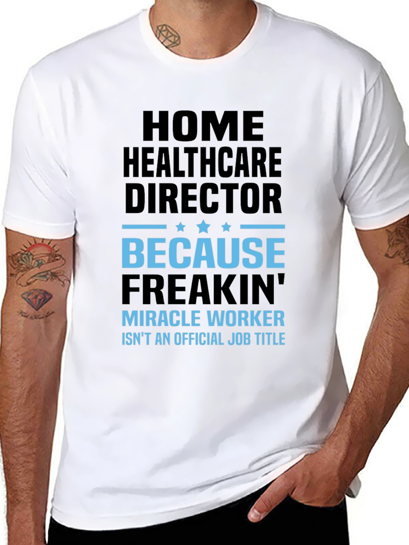 Black Home Healthcare Director Funny T-Shirt view 8