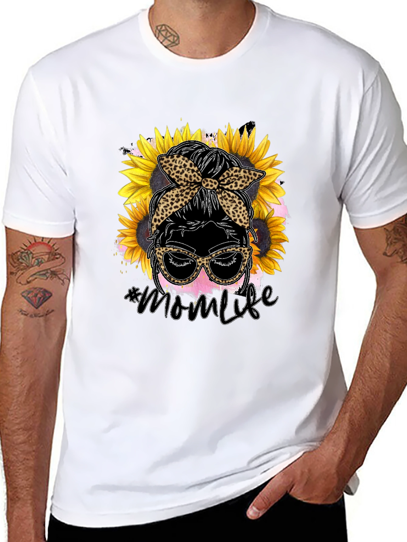 Black Mom Life Sunflower Graphic Tee view 8