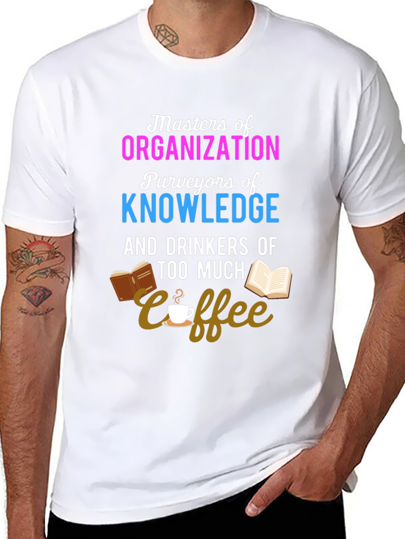 Black Masters of Organization Coffee Lover T-Shirt view 8