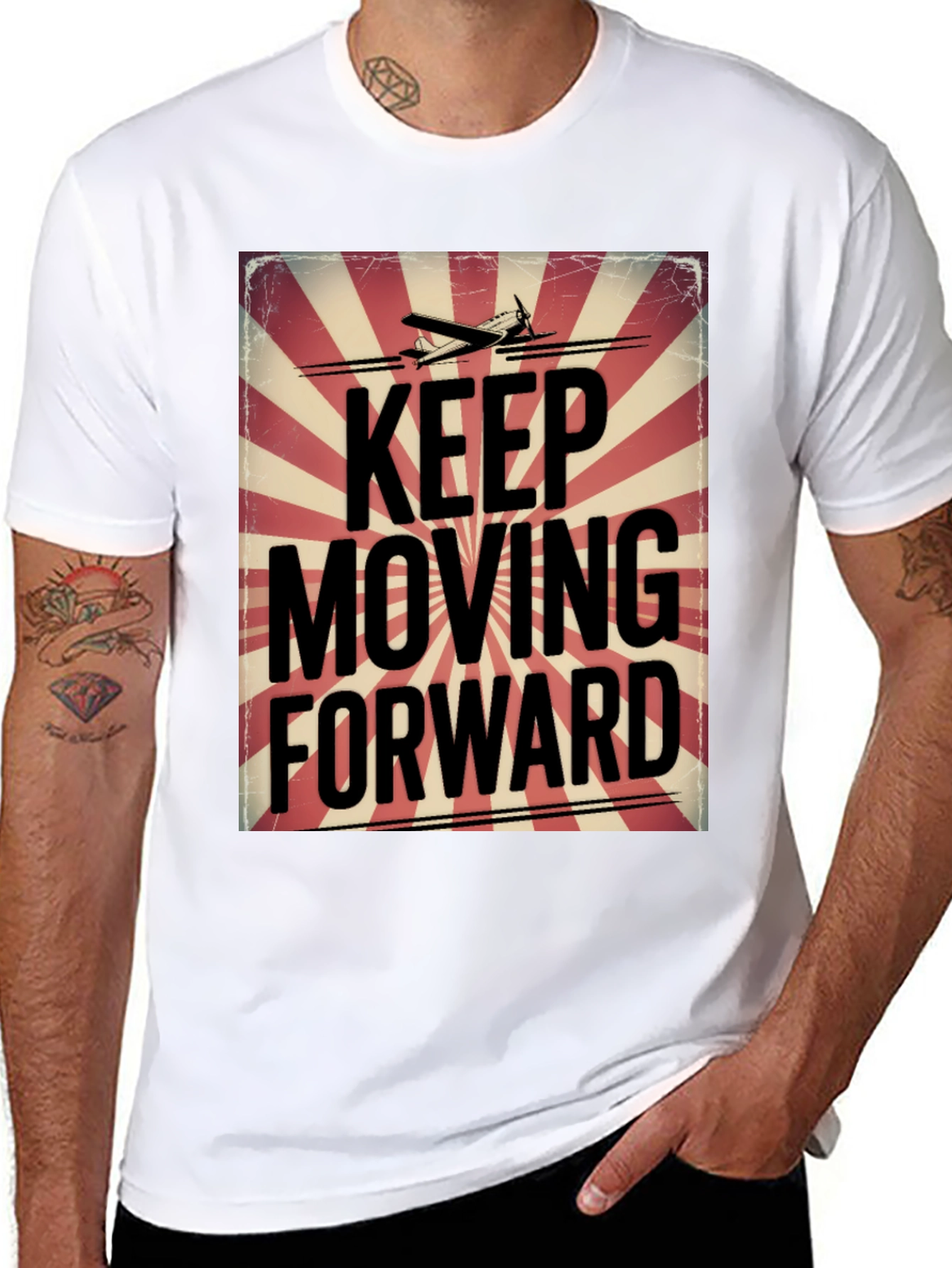Black Keep Moving Forward Graphic Tee view 8