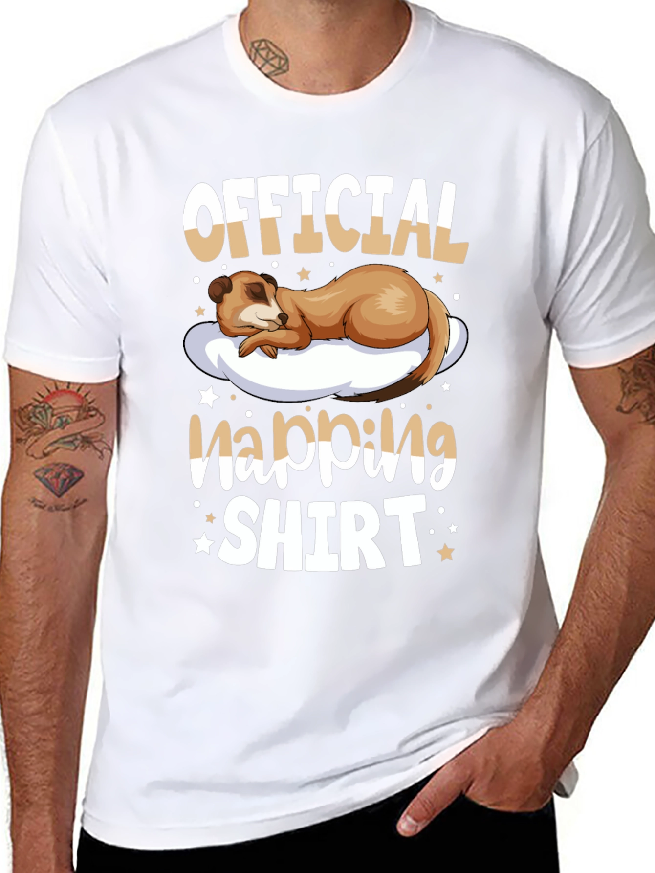 Black Official Napping Shirt - Meerkat Sleep Tee view 8