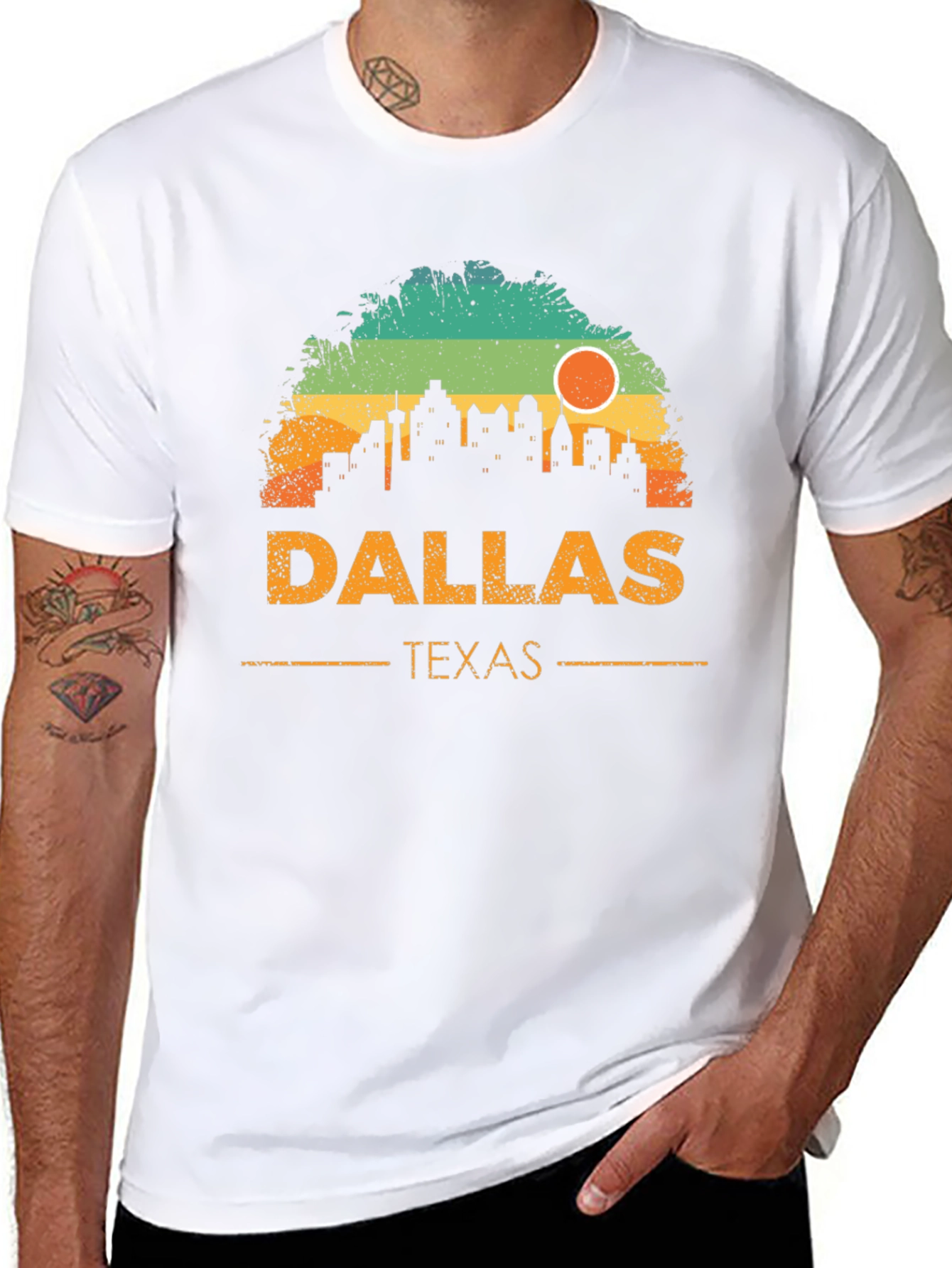 Black Dallas Texas Skyline Graphic T-Shirt view 8