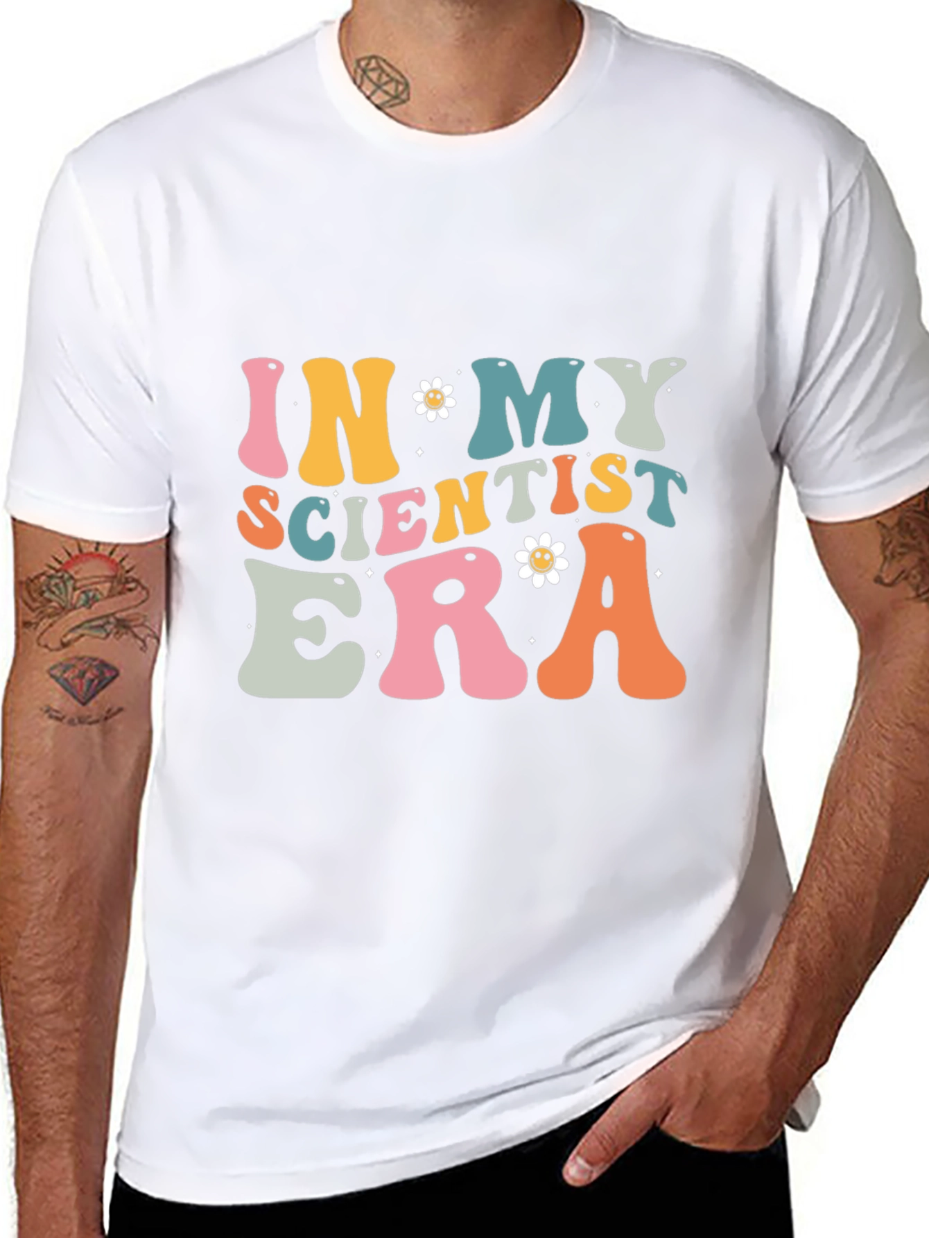 Black In My Scientist Era Black Cotton T-Shirt view 8