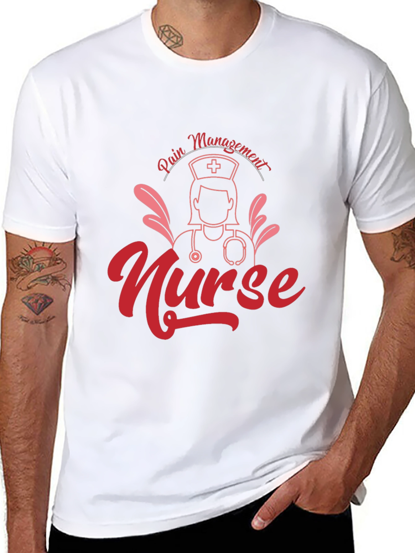 Black Pain Management Nurse T-Shirt view 8