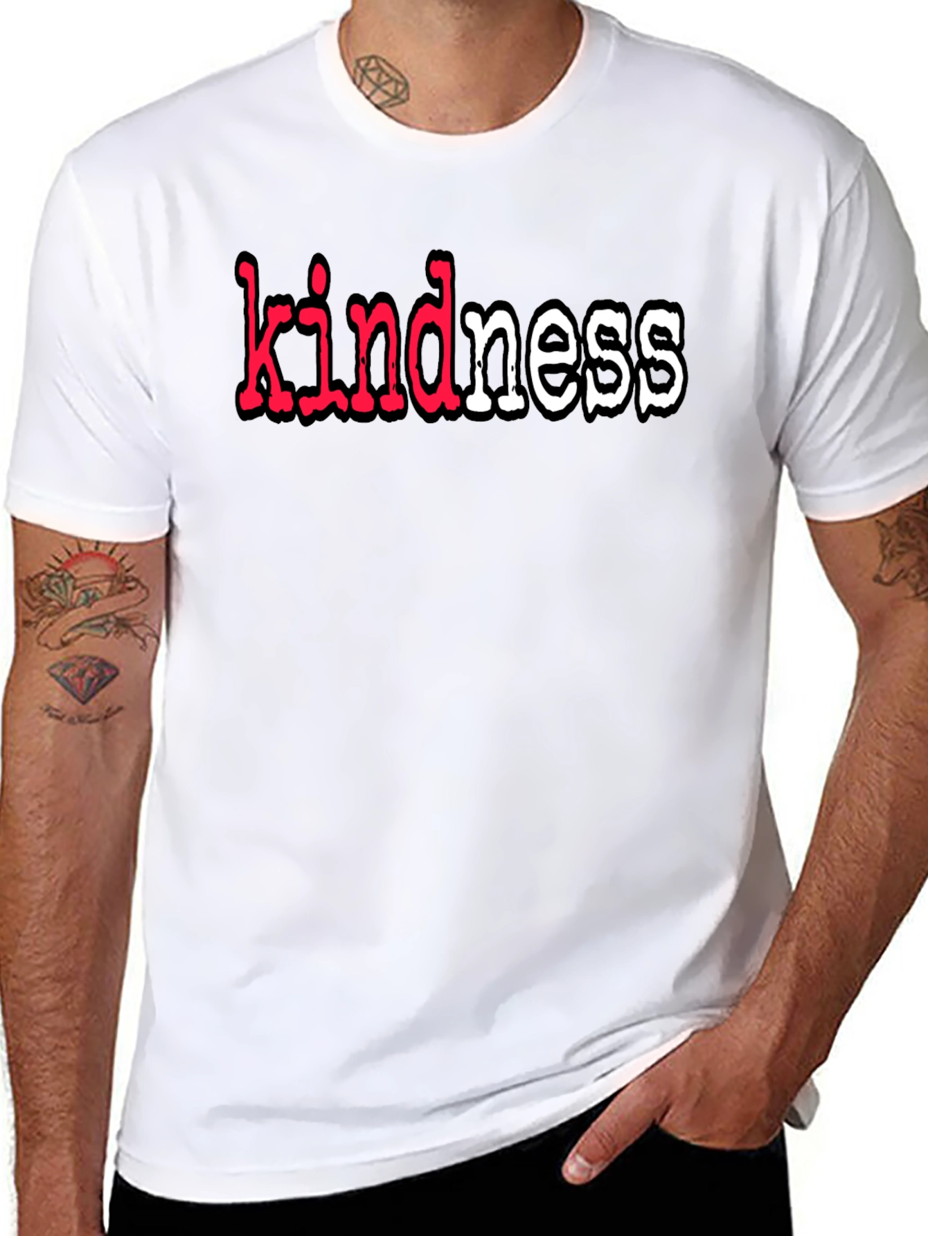 Black Kindness T-Shirt - Black Graphic Tee view 8