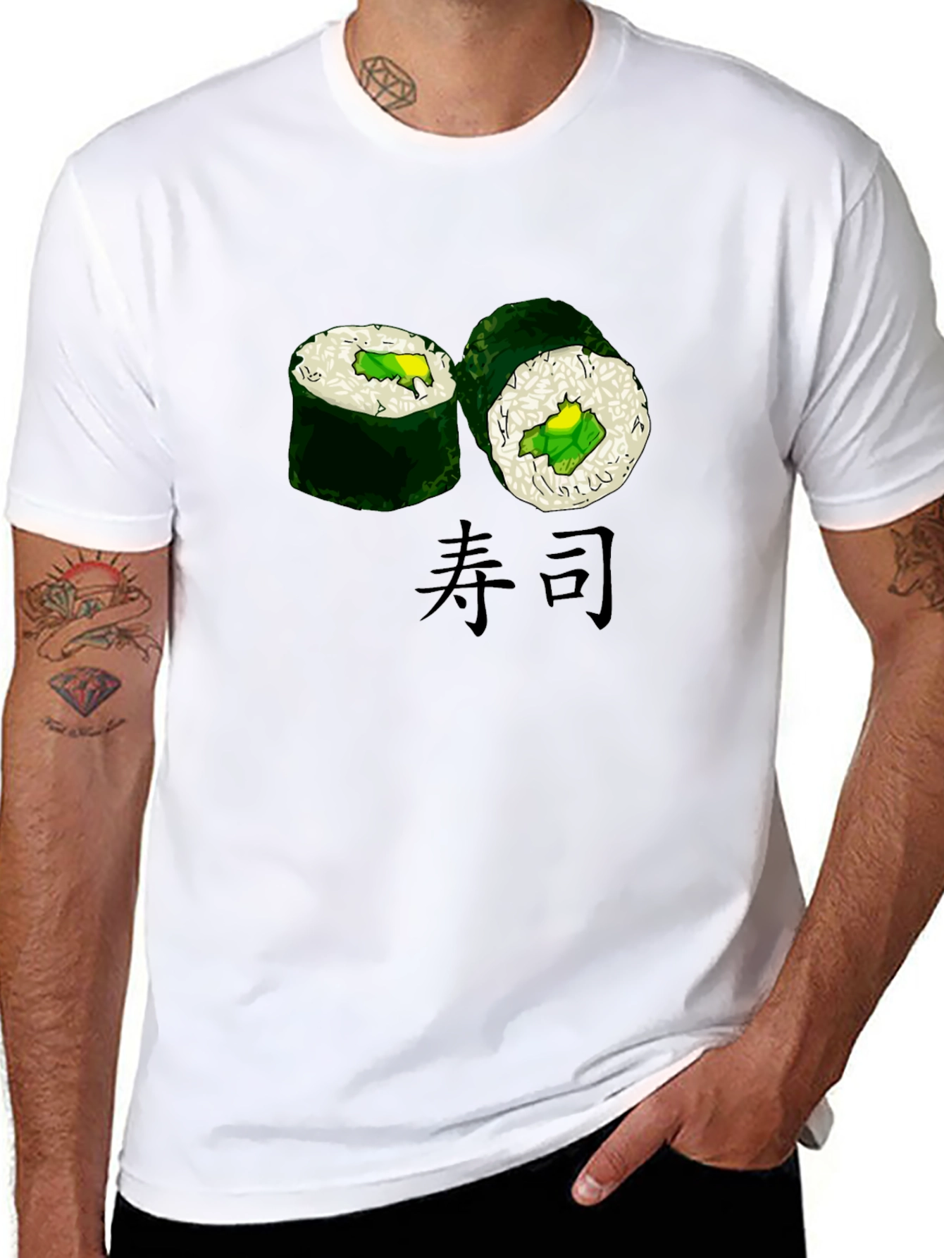 Black Sushi Graphic Black T-Shirt view 8