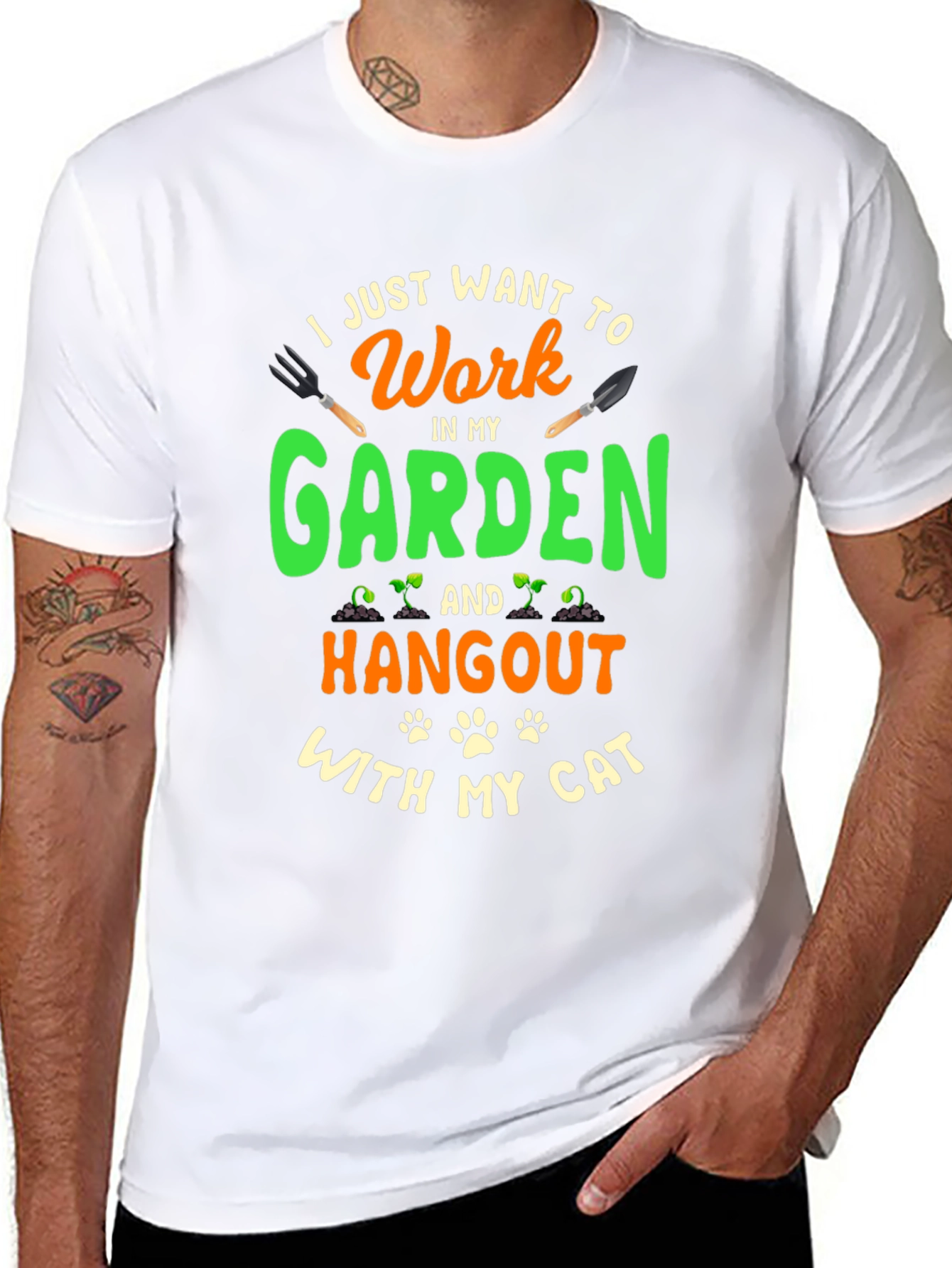 Black I Just Want To Work In My Garden T-Shirt view 8