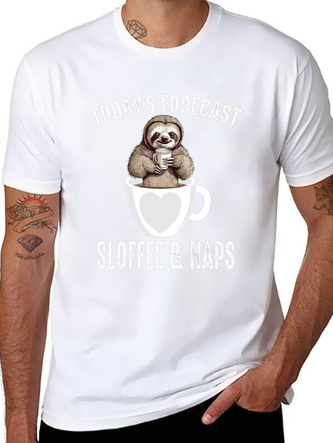 Black Sloth Coffee Nap Forecast T-Shirt view 8