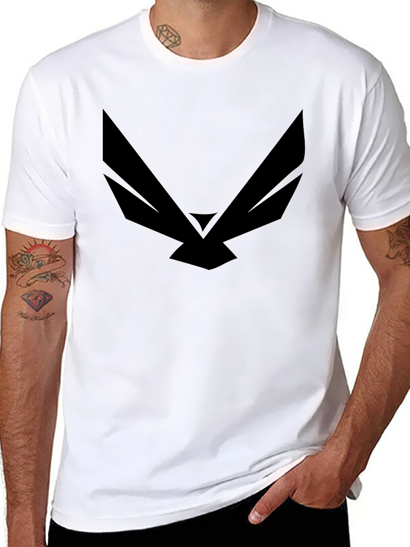 Black Black Graphic Tee - Modern Wingspan Design view 8
