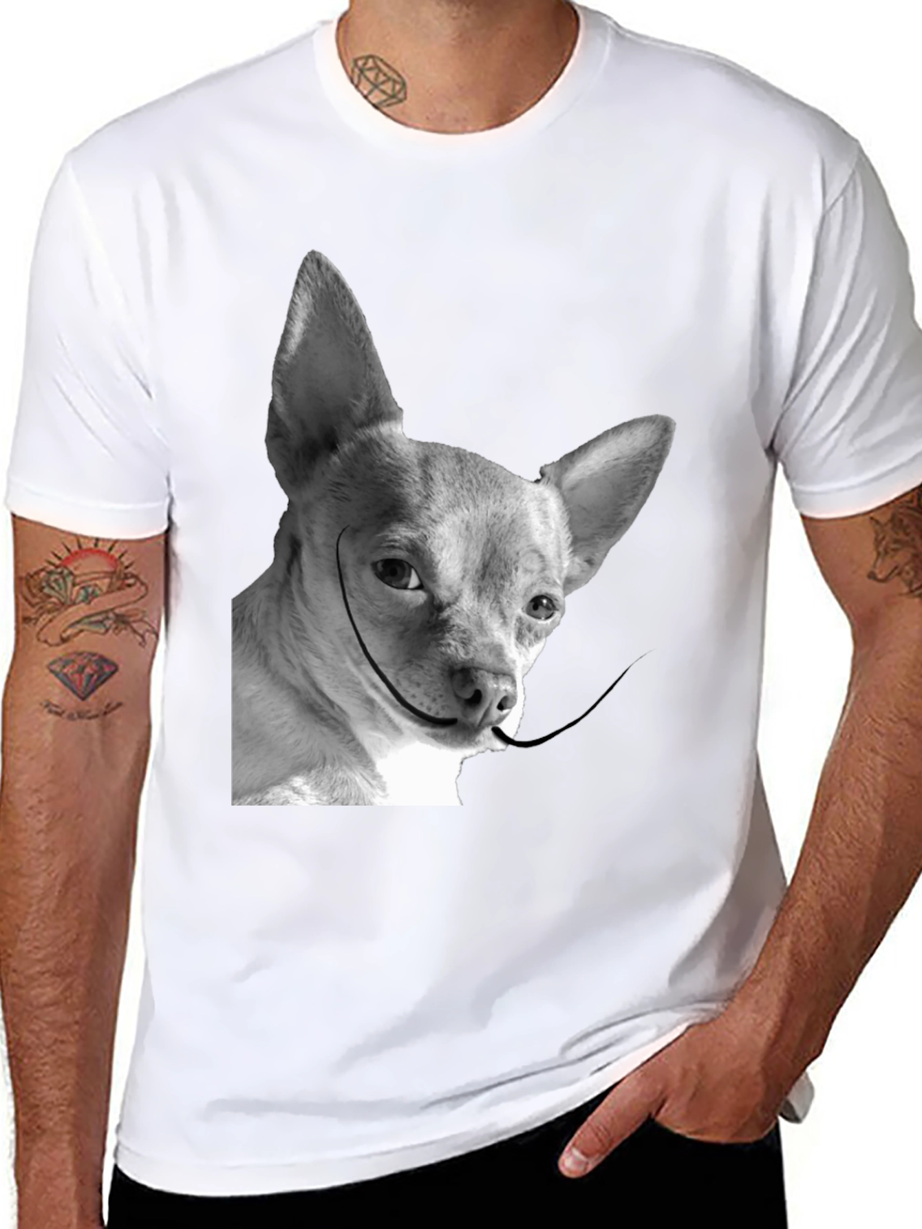 Black Dali Dog T-Shirt: Quirky Chihuahua Tee view 8