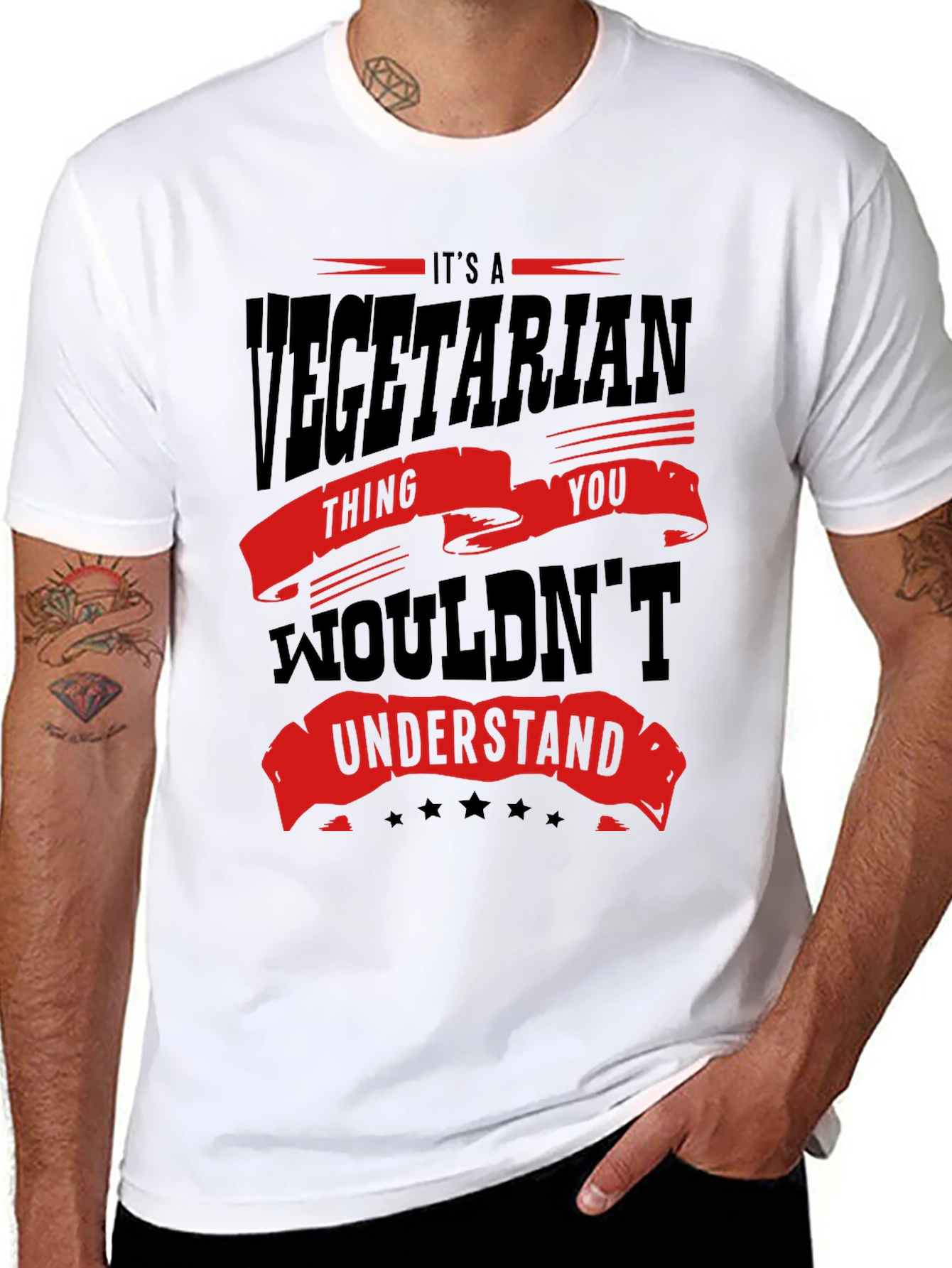 Black Vegetarian Thing T-Shirt view 8