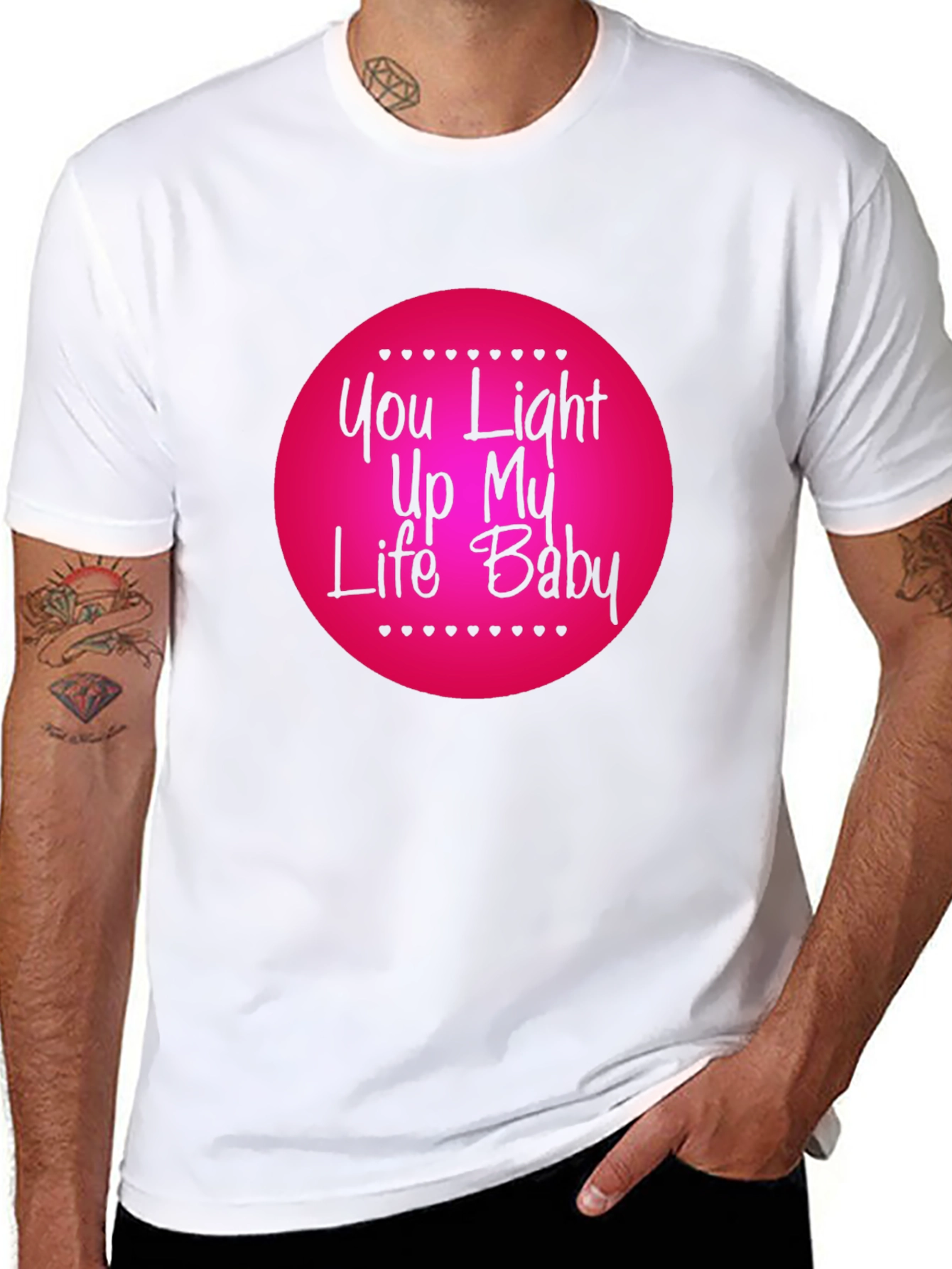 Black You Light Up My Life Baby T-Shirt - Romantic Graphic Tee view 8