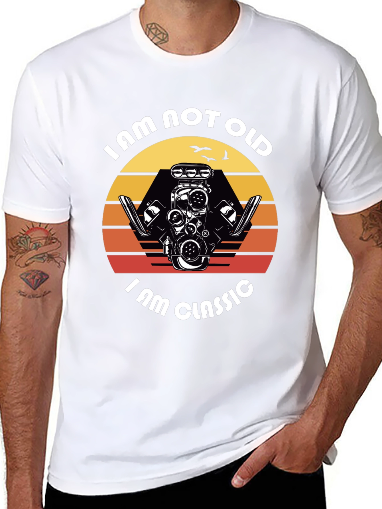Black I am Not Old I am Classic Engine T-Shirt view 8