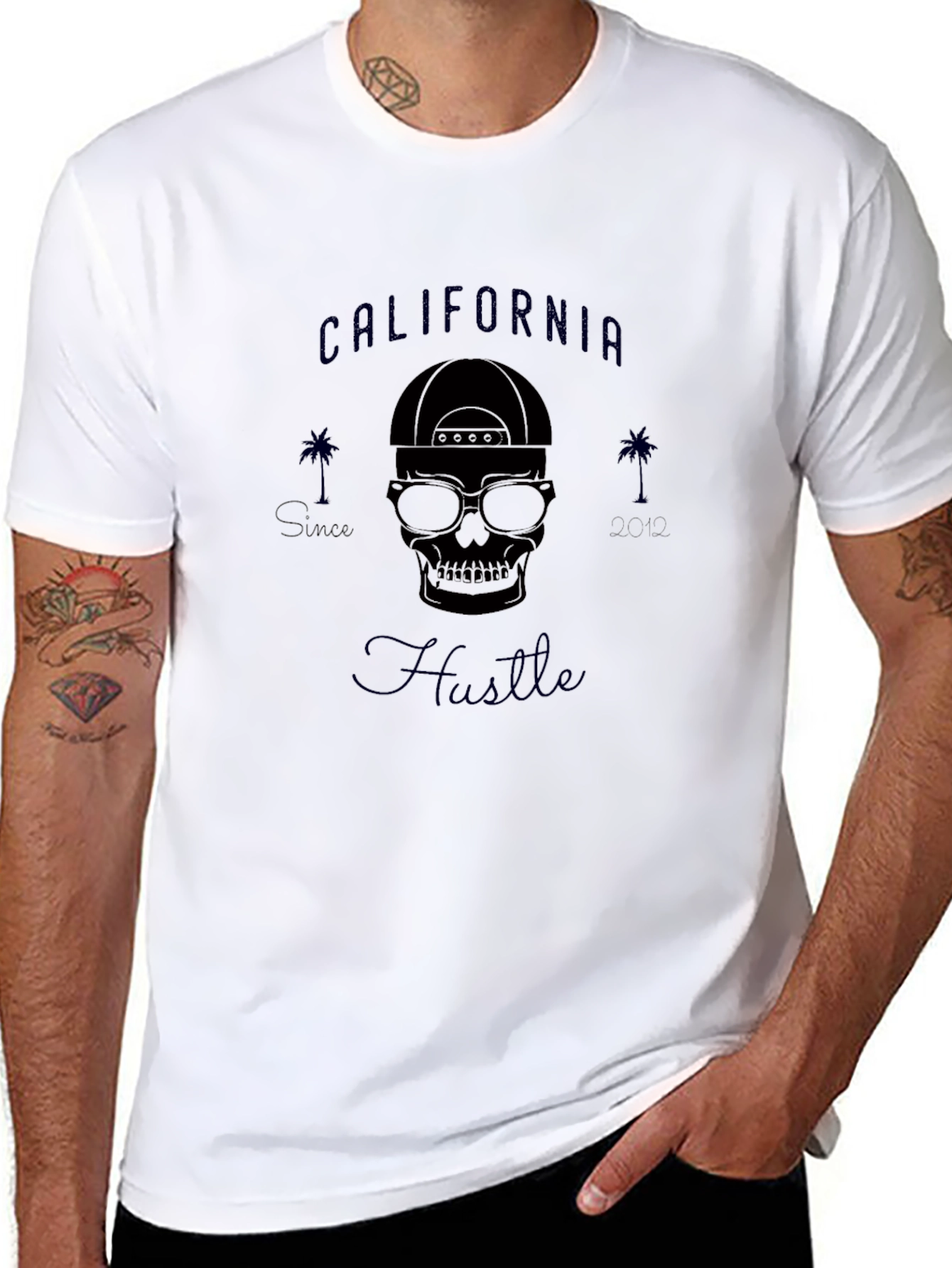 Black California Hustle Black Graphic Tee view 8