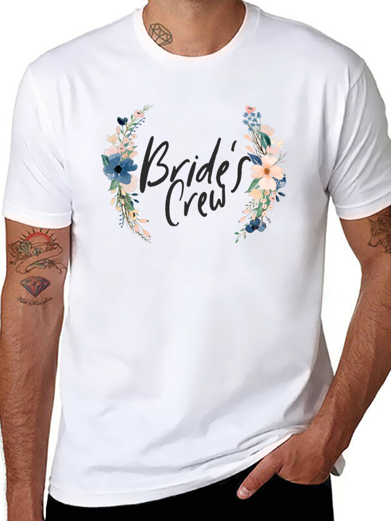 Bride's Crew Floral T-Shirt - Wedding Party Apparel - 8