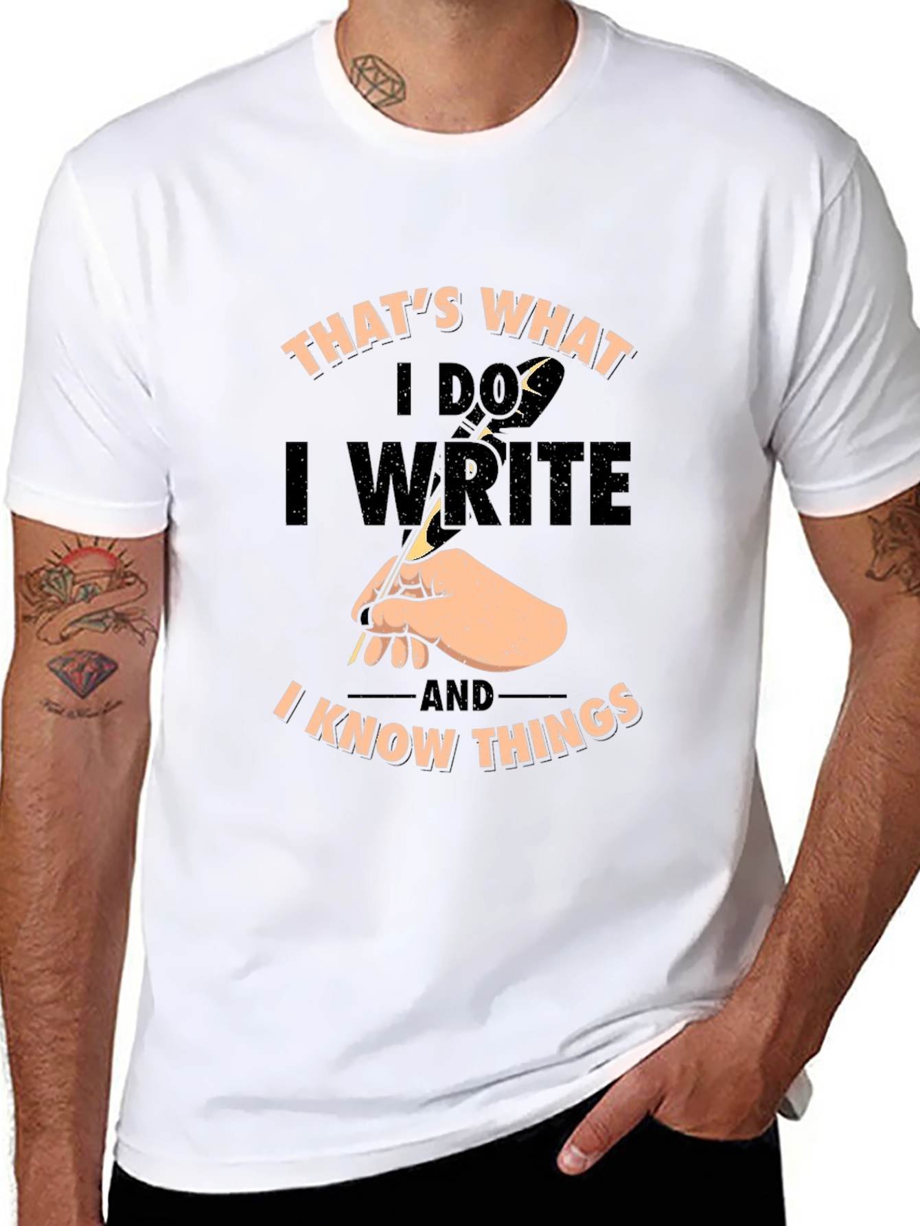Black I Write & Know Things Graphic Tee view 8