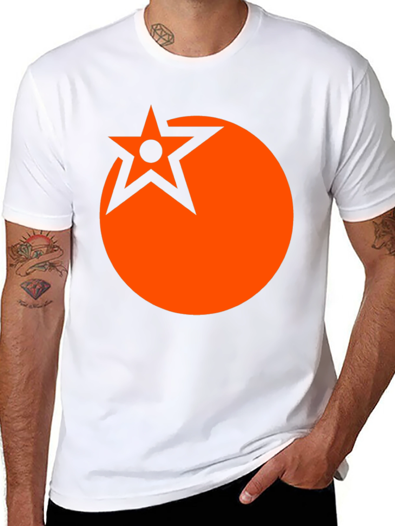 Black Star Circle Graphic Tee - Bold Statement Shirt view 8