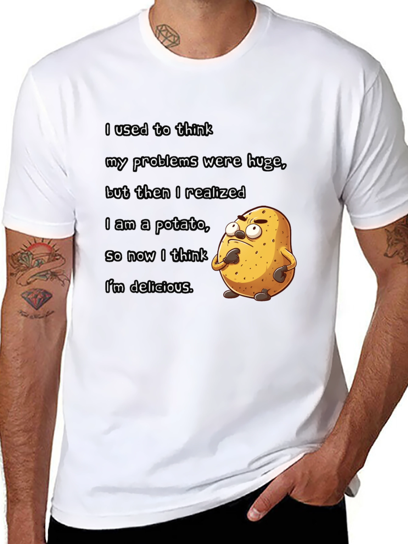 Black Potato T-Shirt - Funny Graphic Tee view 8