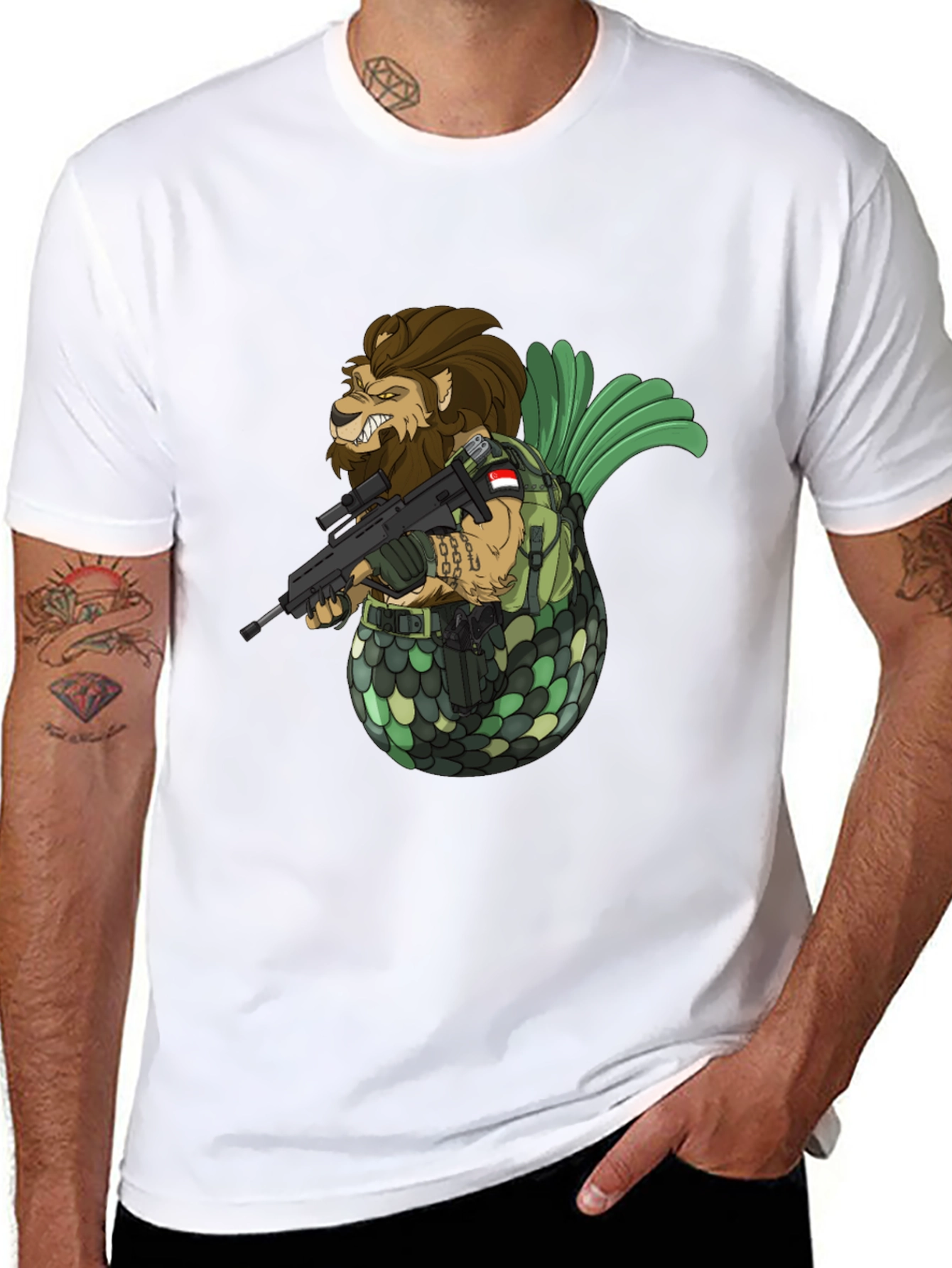 Black Lion Fish Camo T-Shirt view 8