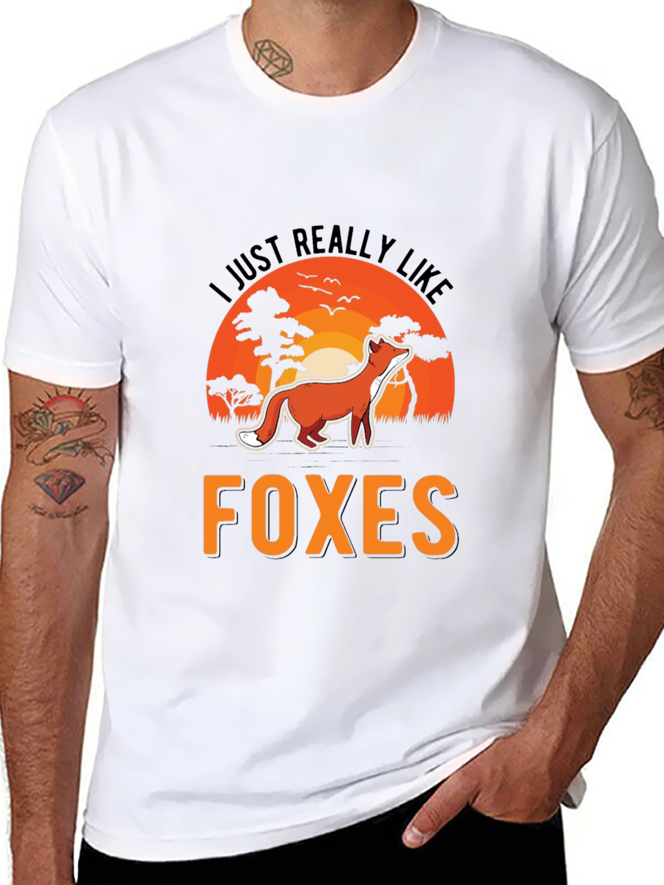 Black Fox Lover T-Shirt: I Just Really Like Foxes view 8