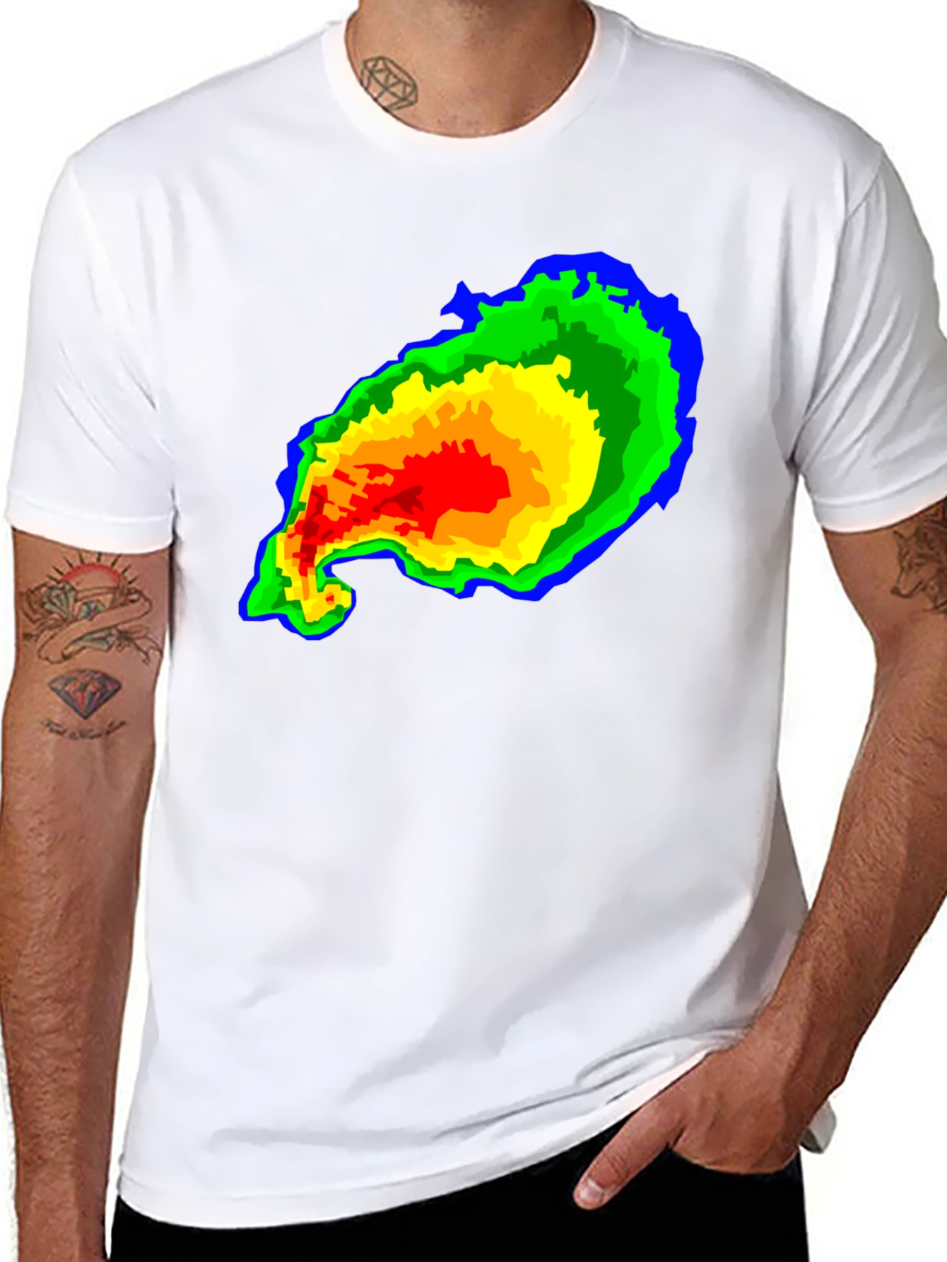 Black Weather Radar Graphic T-Shirt view 8