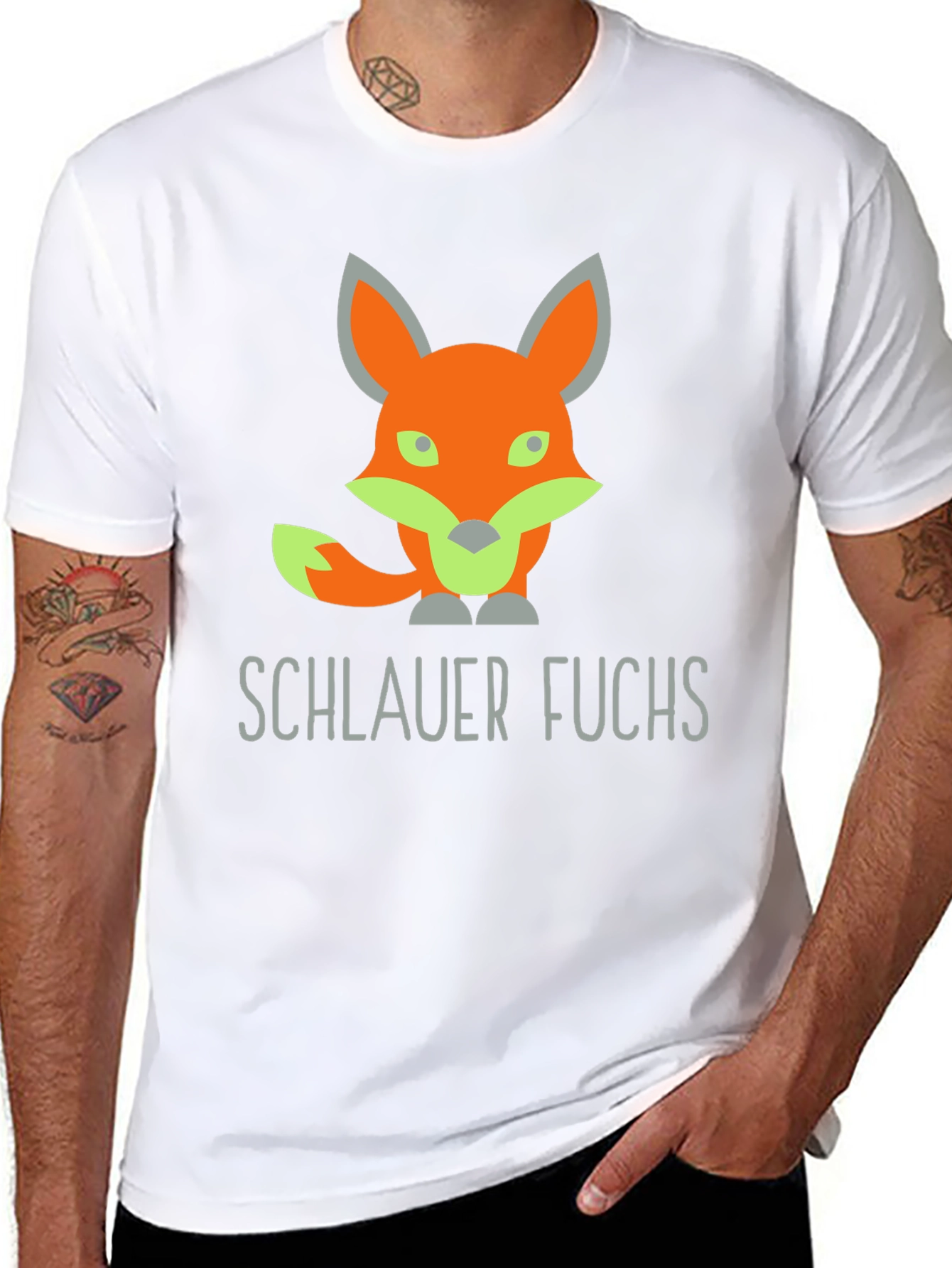 Black Schlauer Fuchs T-Shirt - Clever Fox Design view 8
