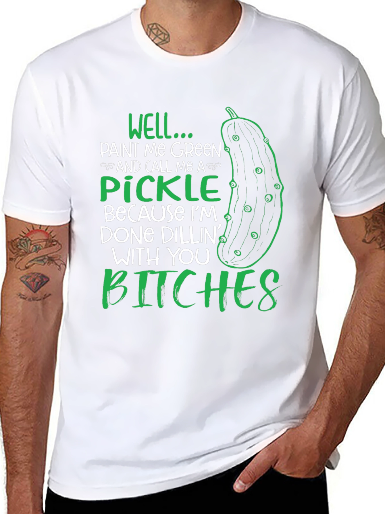 Black Funny Pickle Graphic T-Shirt view 8