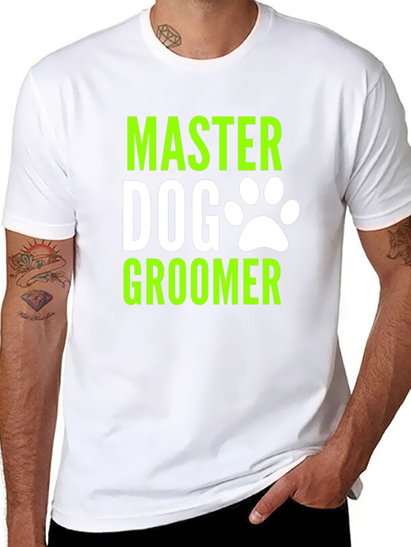 Black Master Dog Groomer Graphic T-Shirt view 8