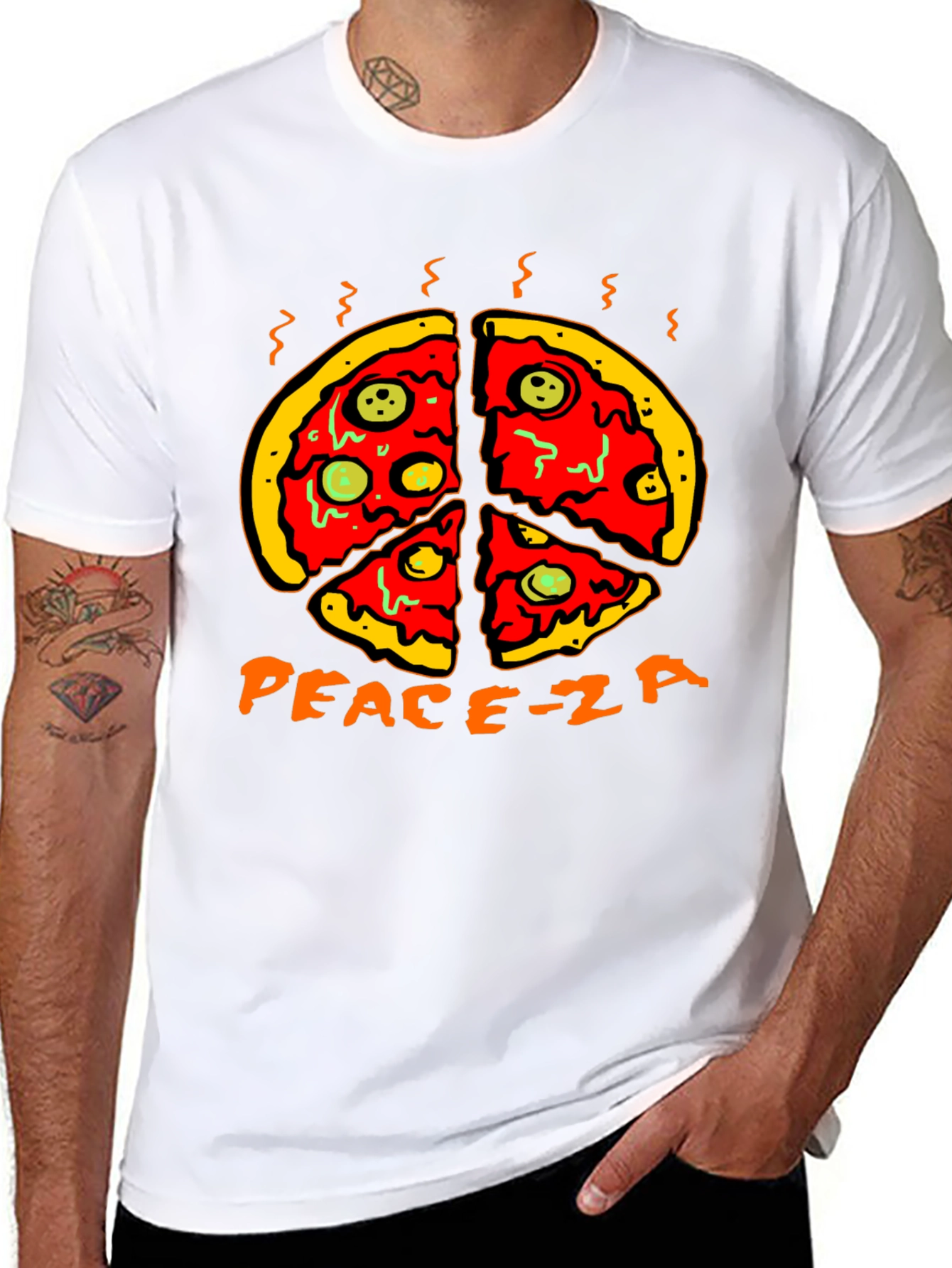 Black Peace-za Pizza Graphic Tee view 8