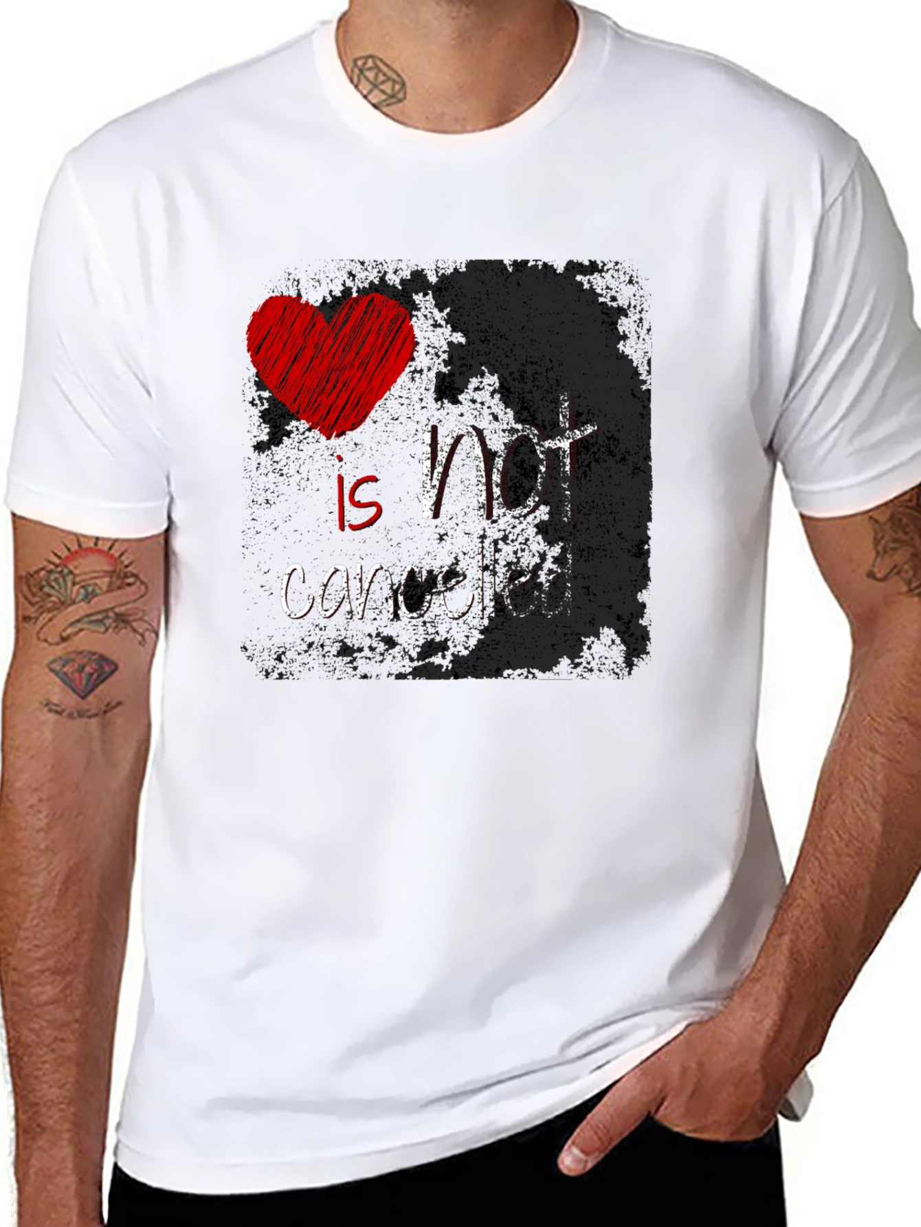 Black Love Is Not Cancelled Graphic Tee - Black view 8