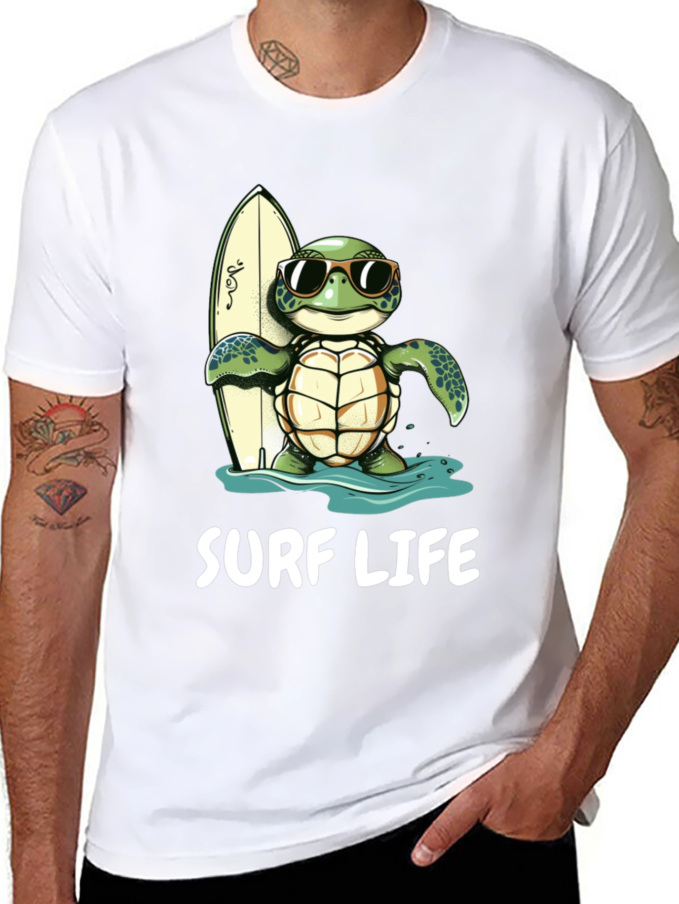 Black Surf Life Turtle Graphic Tee - Beach Ready! view 8