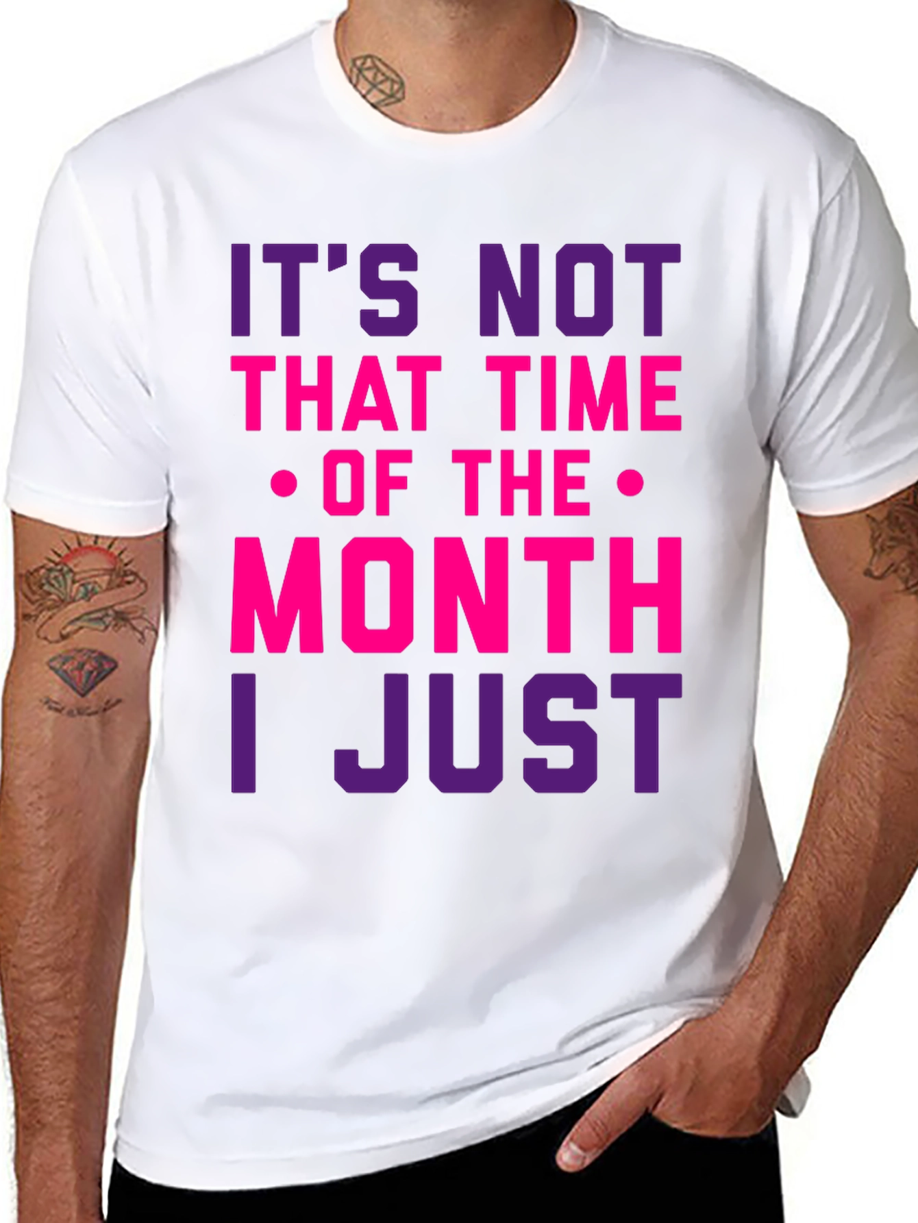 Black Humorous "Not That Time of the Month" Graphic T-Shirt view 8