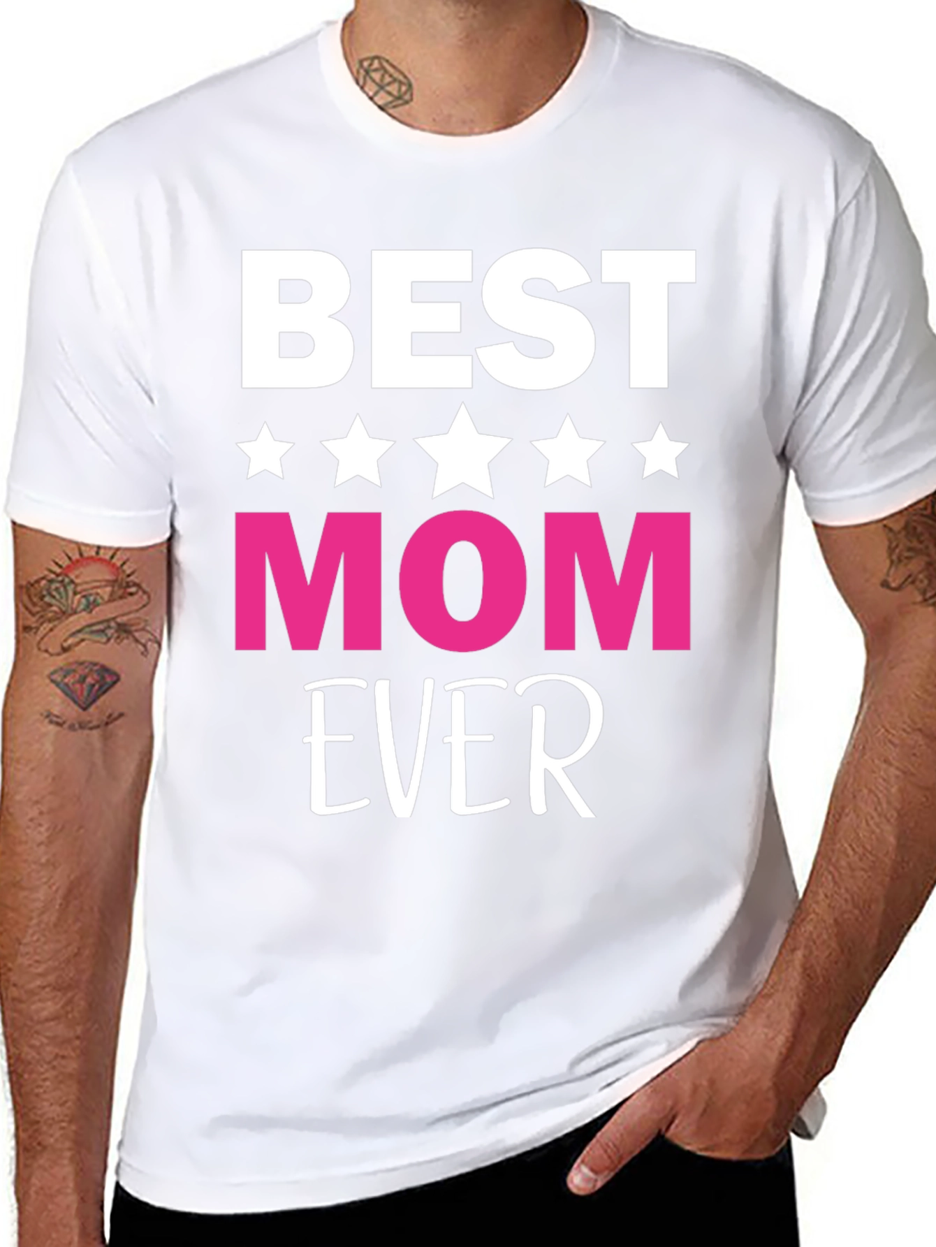 Black Best Mom Ever Graphic Tee - Black view 8