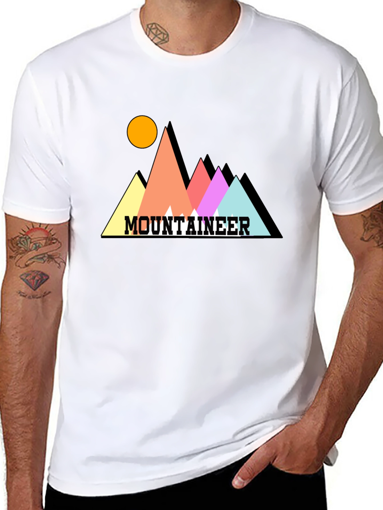 Black Mountaineer Graphic Tee - Stylish Black Cotton T-Shirt view 8