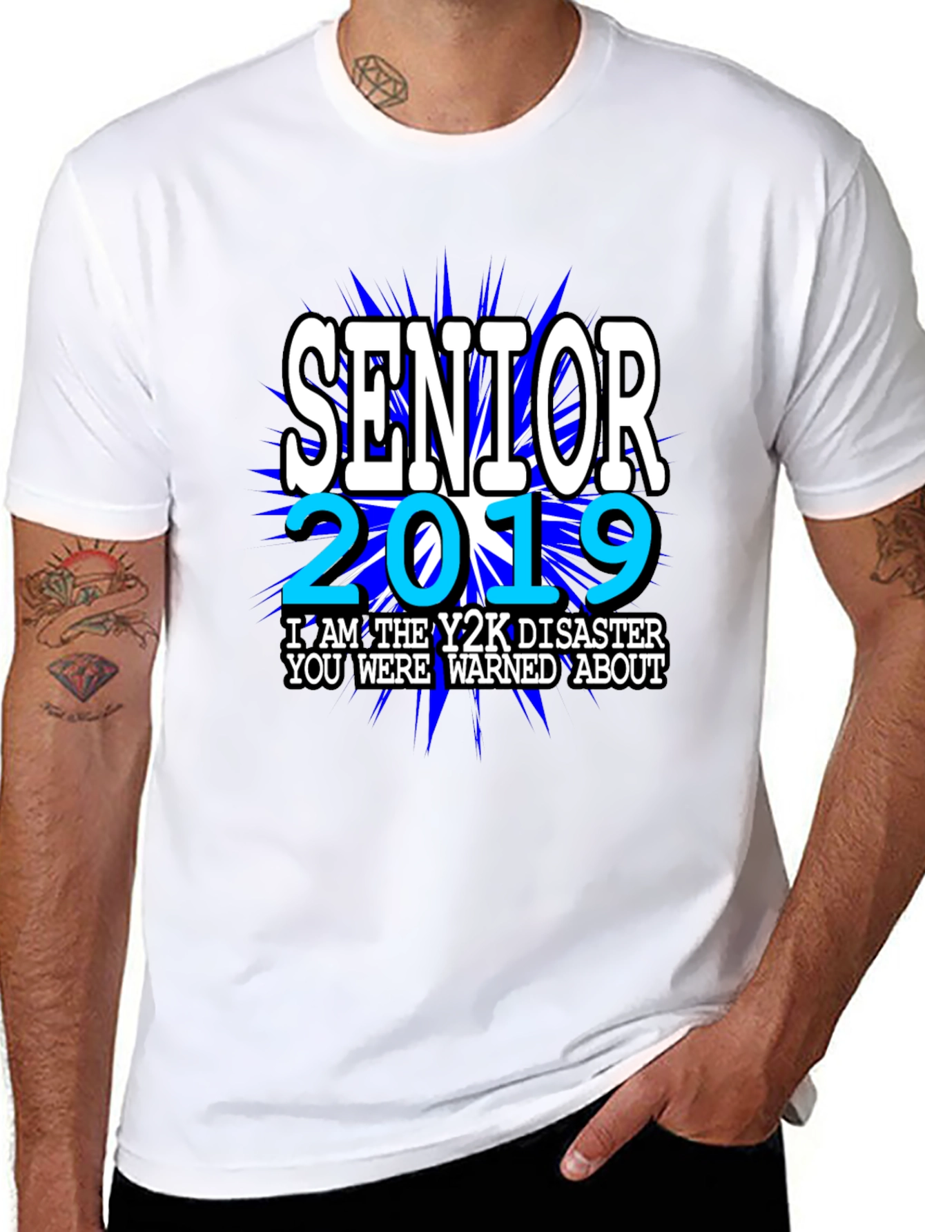 Black Senior 2019 Y2K Disaster T-Shirt view 8