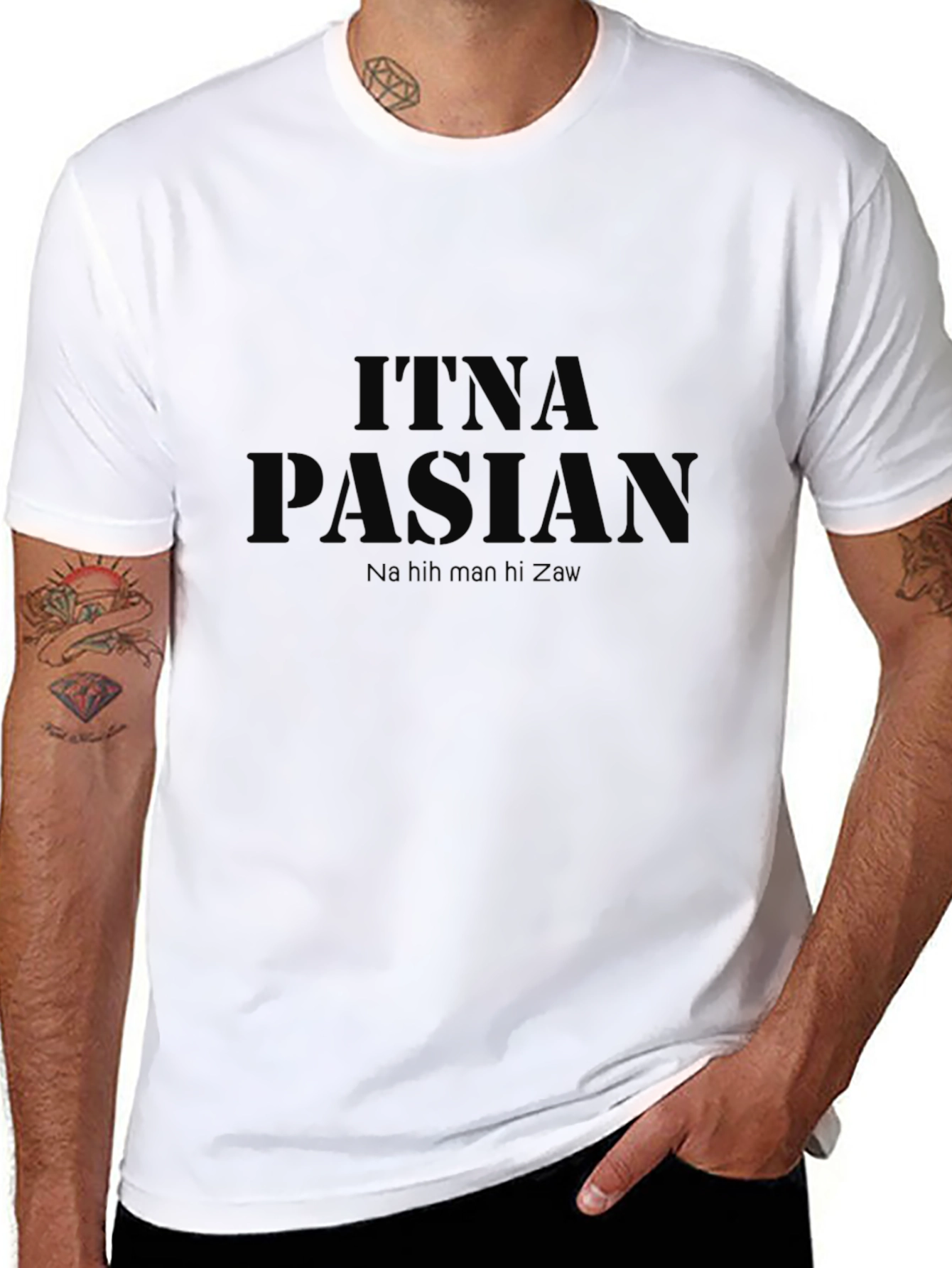 Black Itna Pasian Graphic T-Shirt - Trendy Casual Wear view 8
