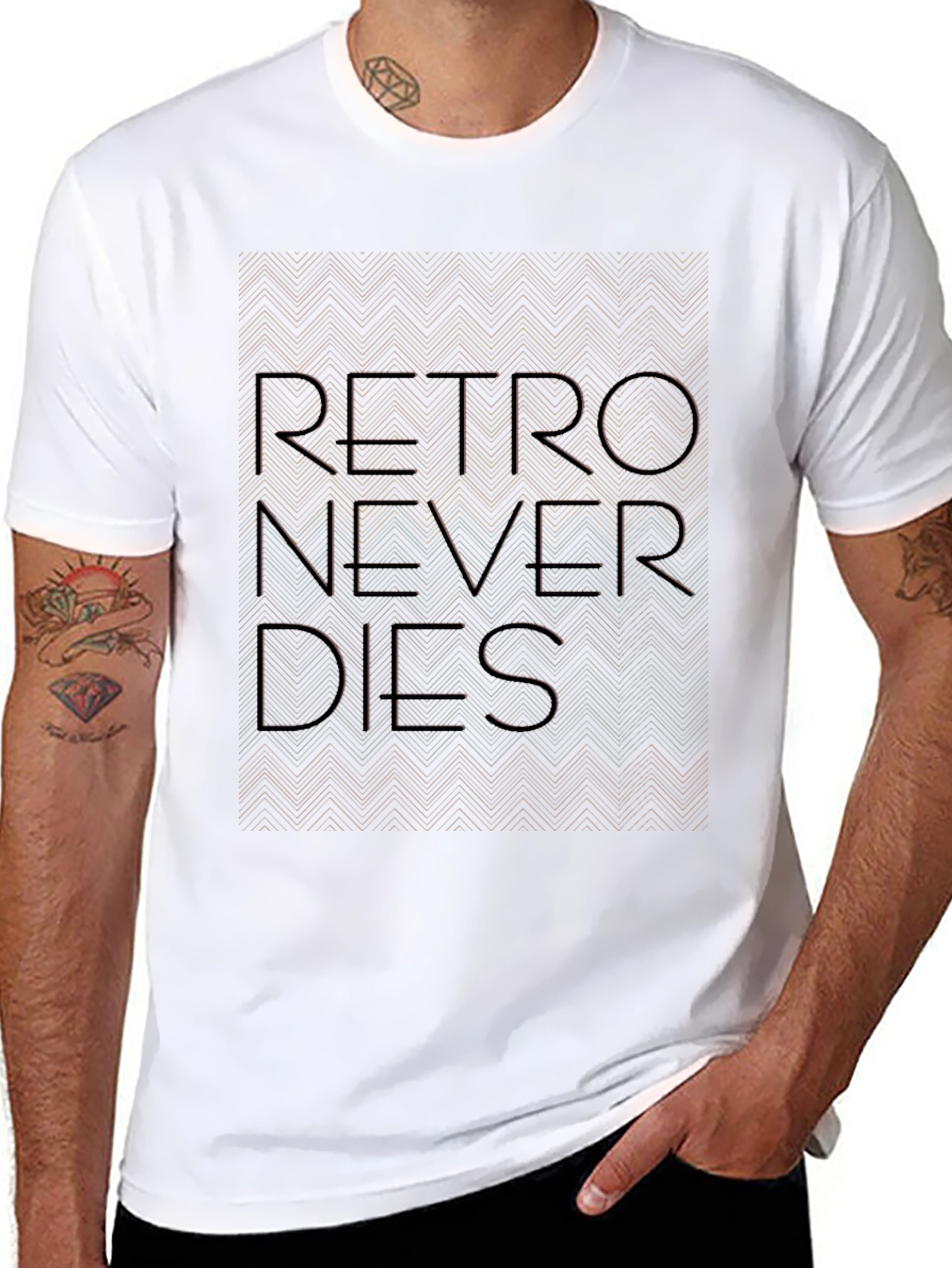 Black Retro Never Dies Graphic T-Shirt view 8