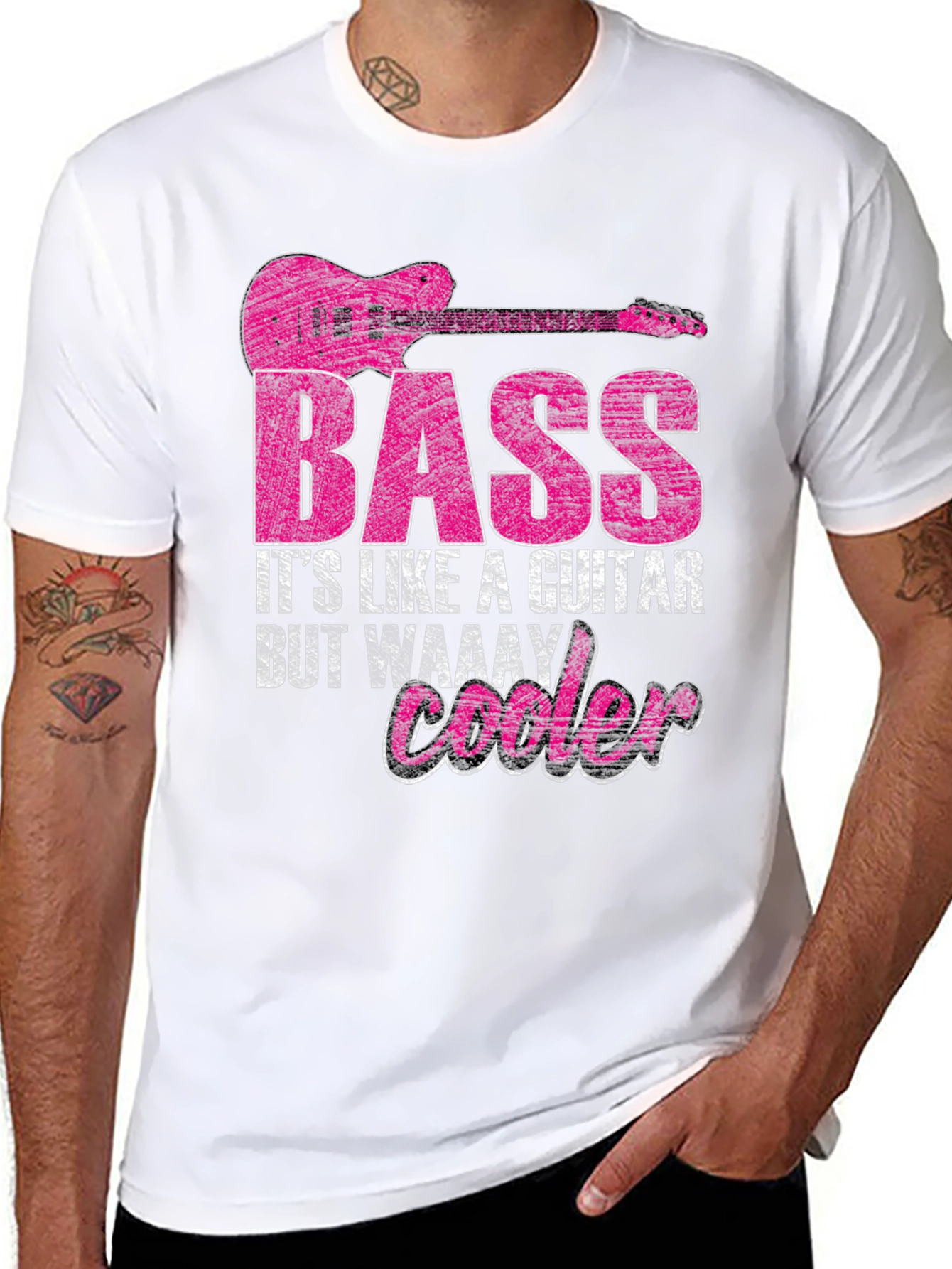 Black Bass Guitar T-Shirt - It's Like a Guitar, But Cooler! view 8