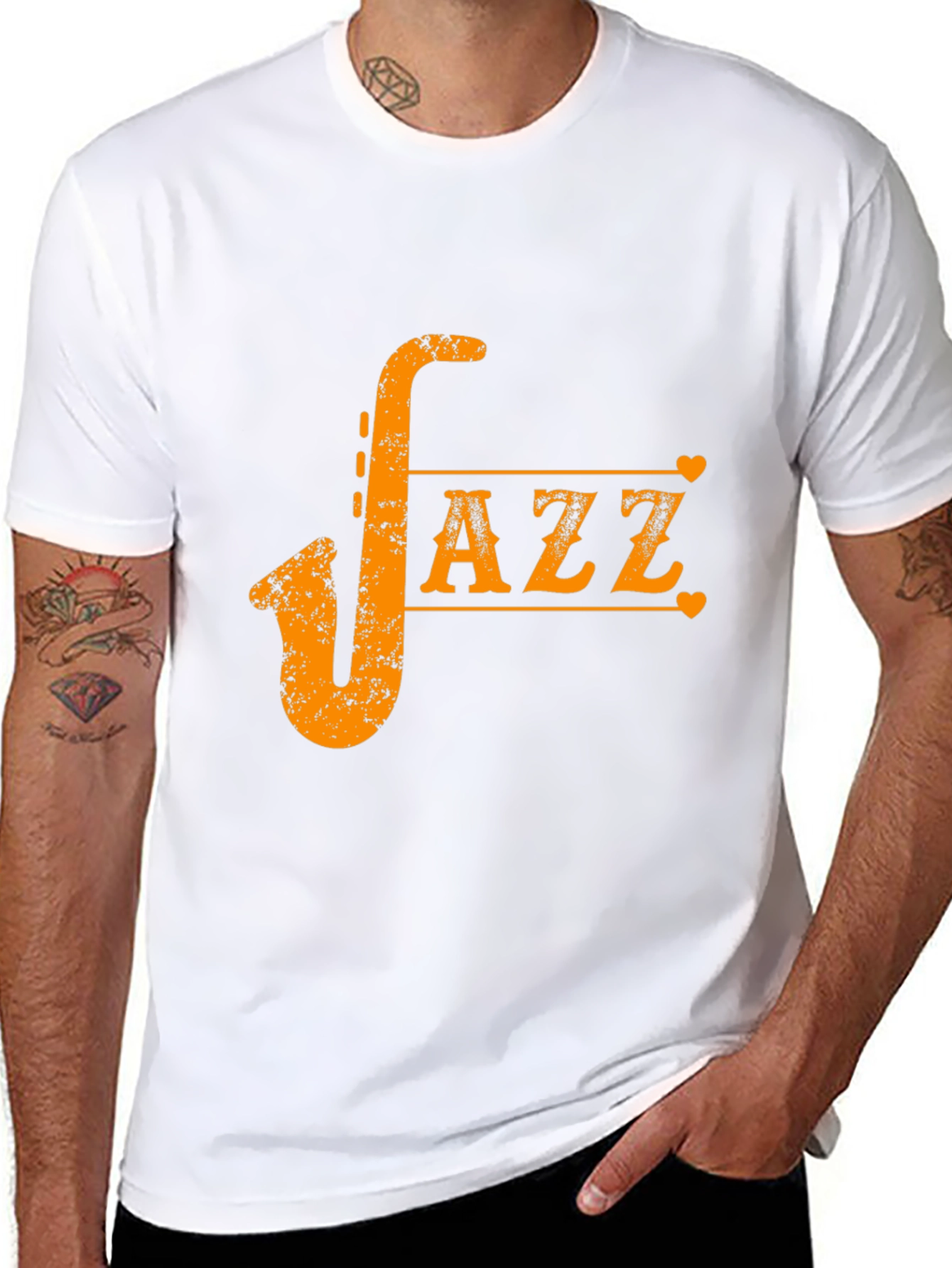 Black Jazz Saxophone Graphic Tee - Cool Musician T-Shirt view 8