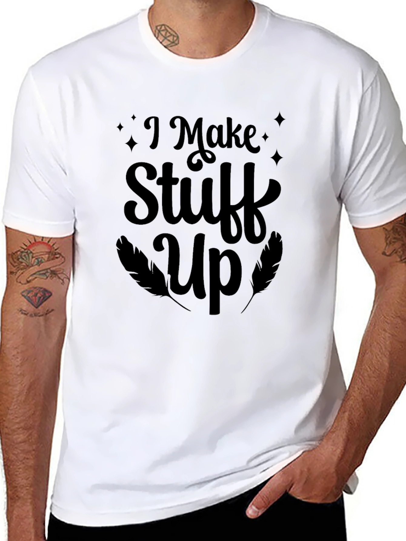Black I Make Stuff Up T-Shirt - Novelty Graphic Tee view 8
