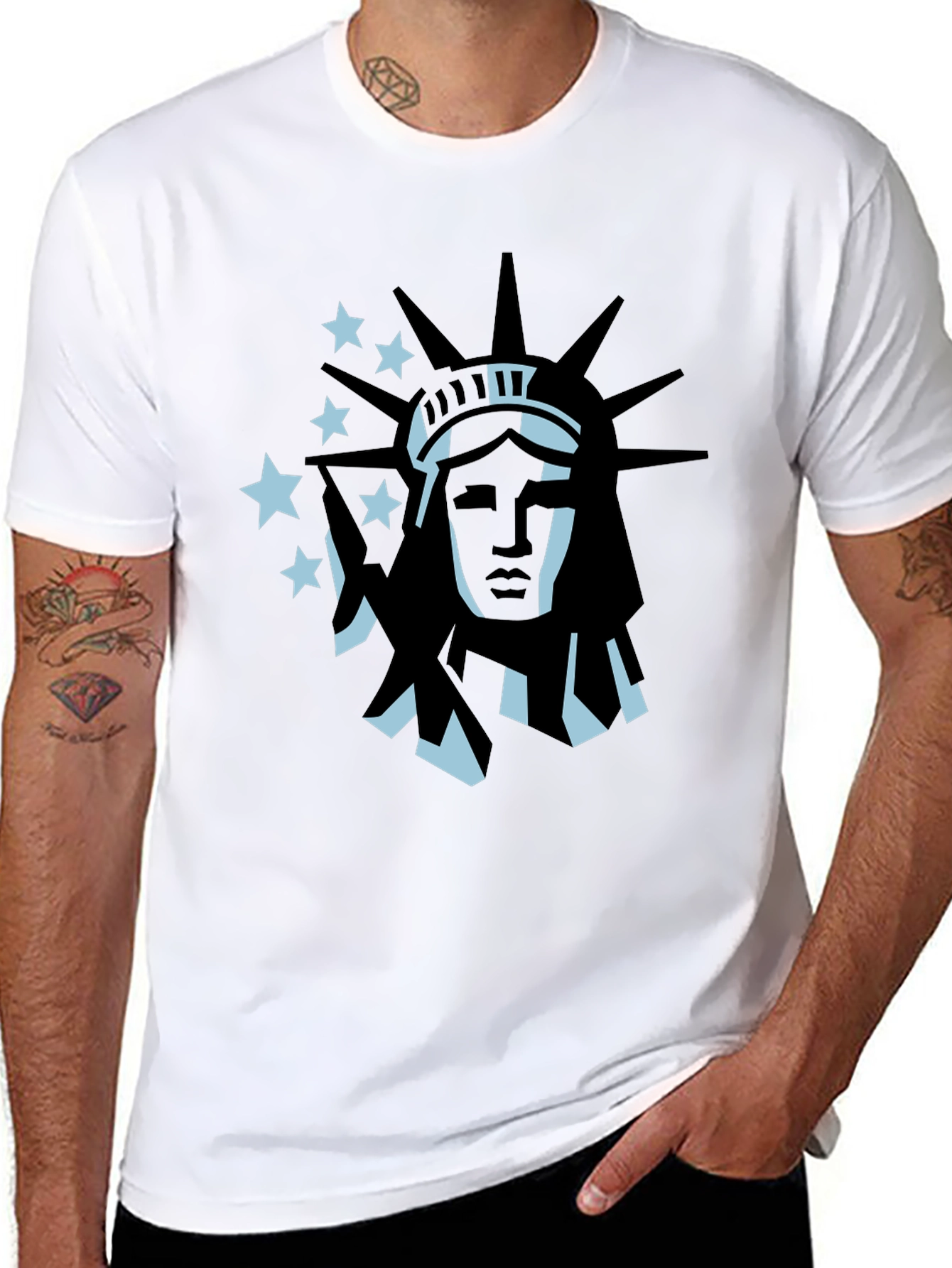 Black Statue of Liberty Graphic Tee - Black view 8