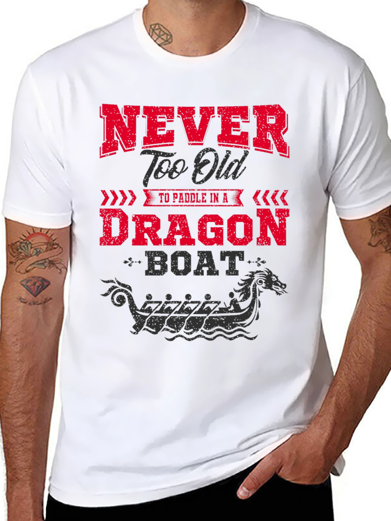 Black Never Too Old Dragon Boat Tee view 8
